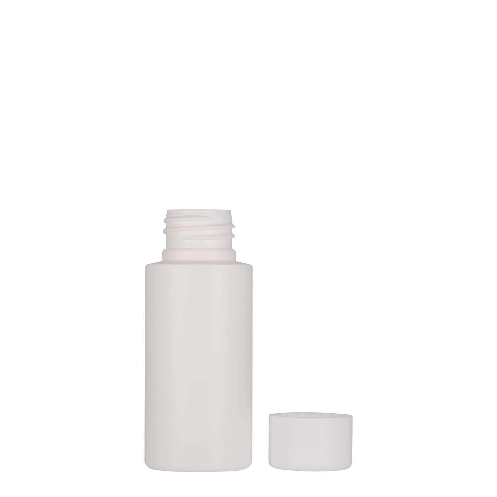 50 ml plastflaska 'Pipe', HDPE, vit, mynning: 24/410
