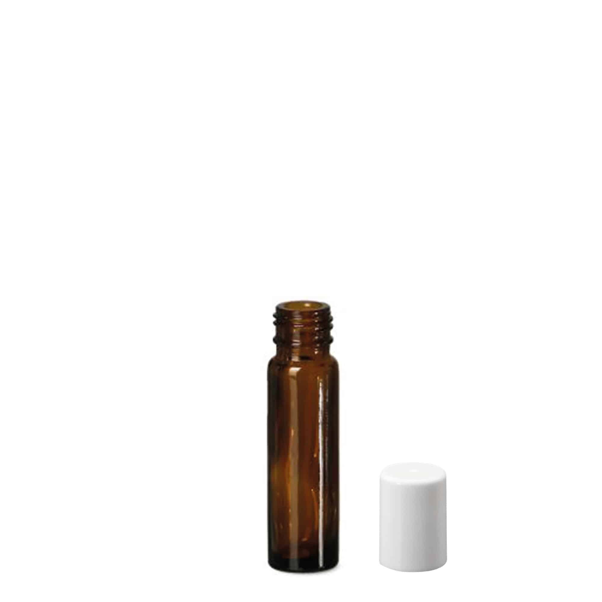 10 ml roll-on-flaska, glas, brun, öppning: skruvlock