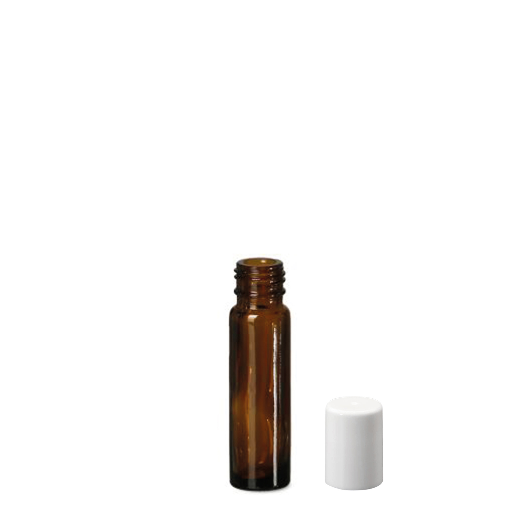 10 ml roll-on-flaska, glas, brun, öppning: skruvlock