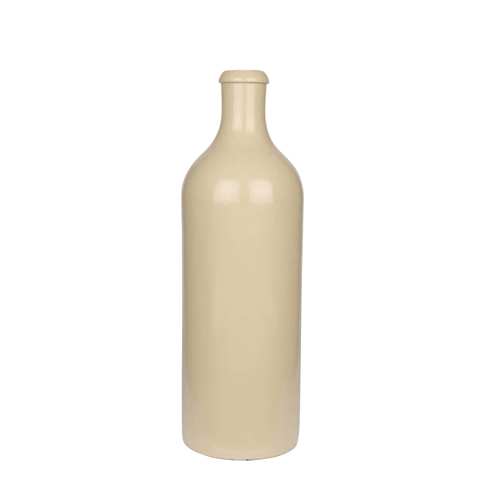 750 ml lerkrus, stengods, beige, öppning: kork