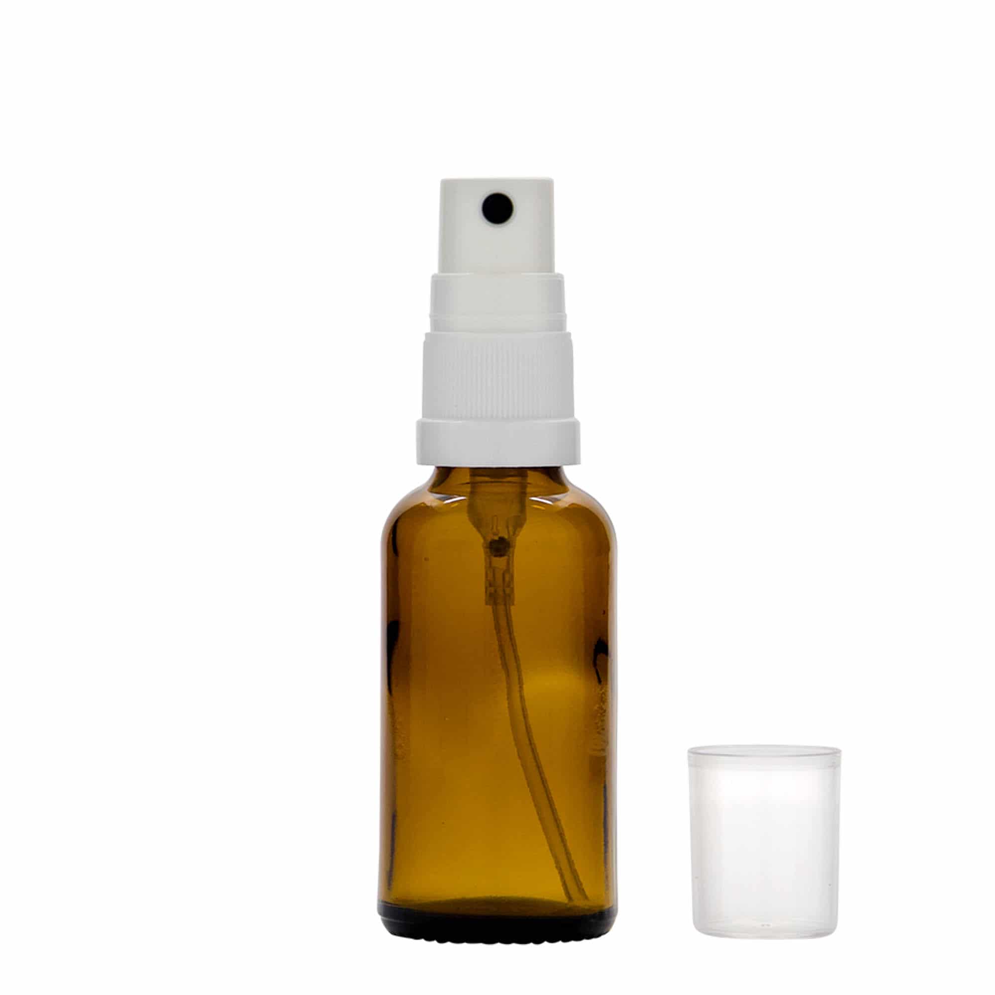 30 ml sprayflaska medicin, glas, brun, mynning: DIN 18