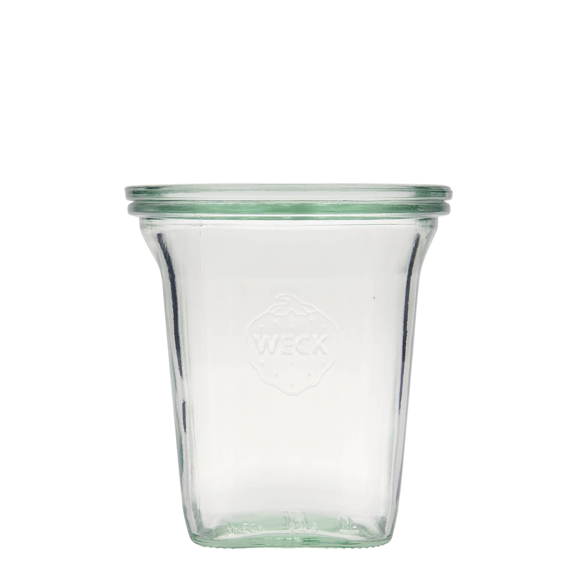 6x 545 ml WECK-Quadroglas med glaslock RR 100