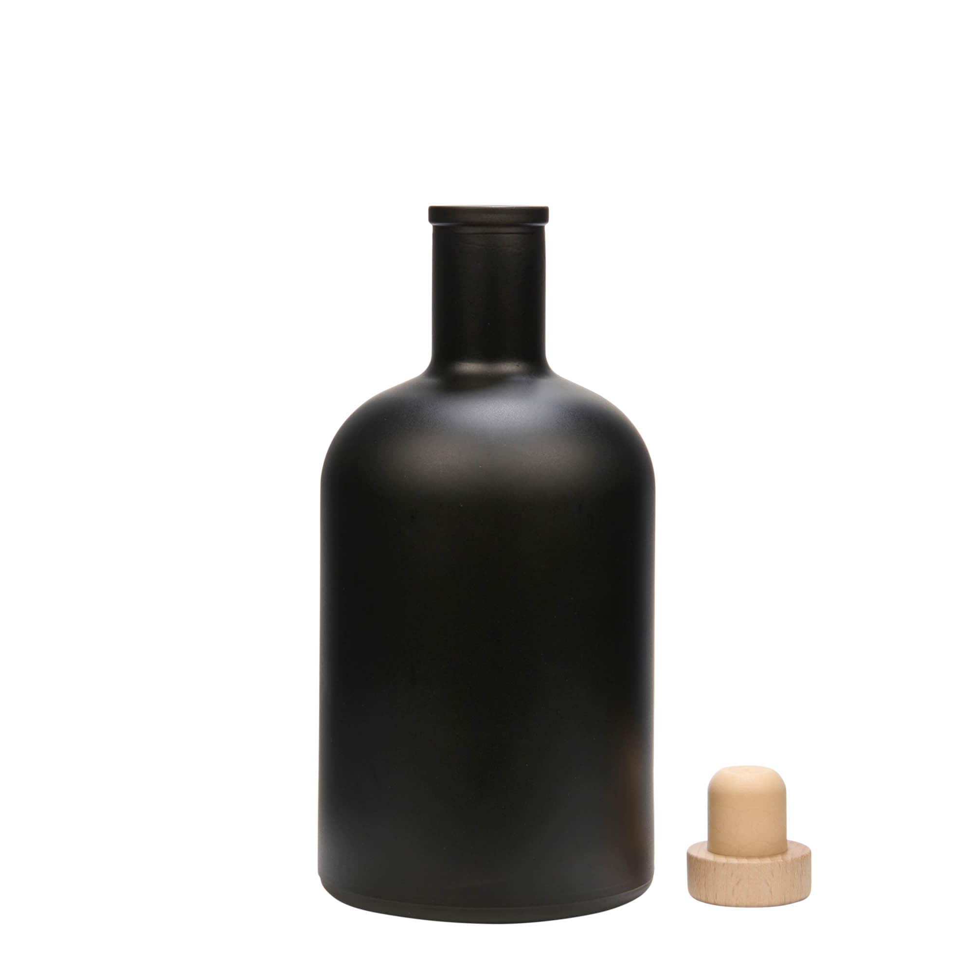 700 ml glasflaska 'Gerardino', svart, öppning: kork