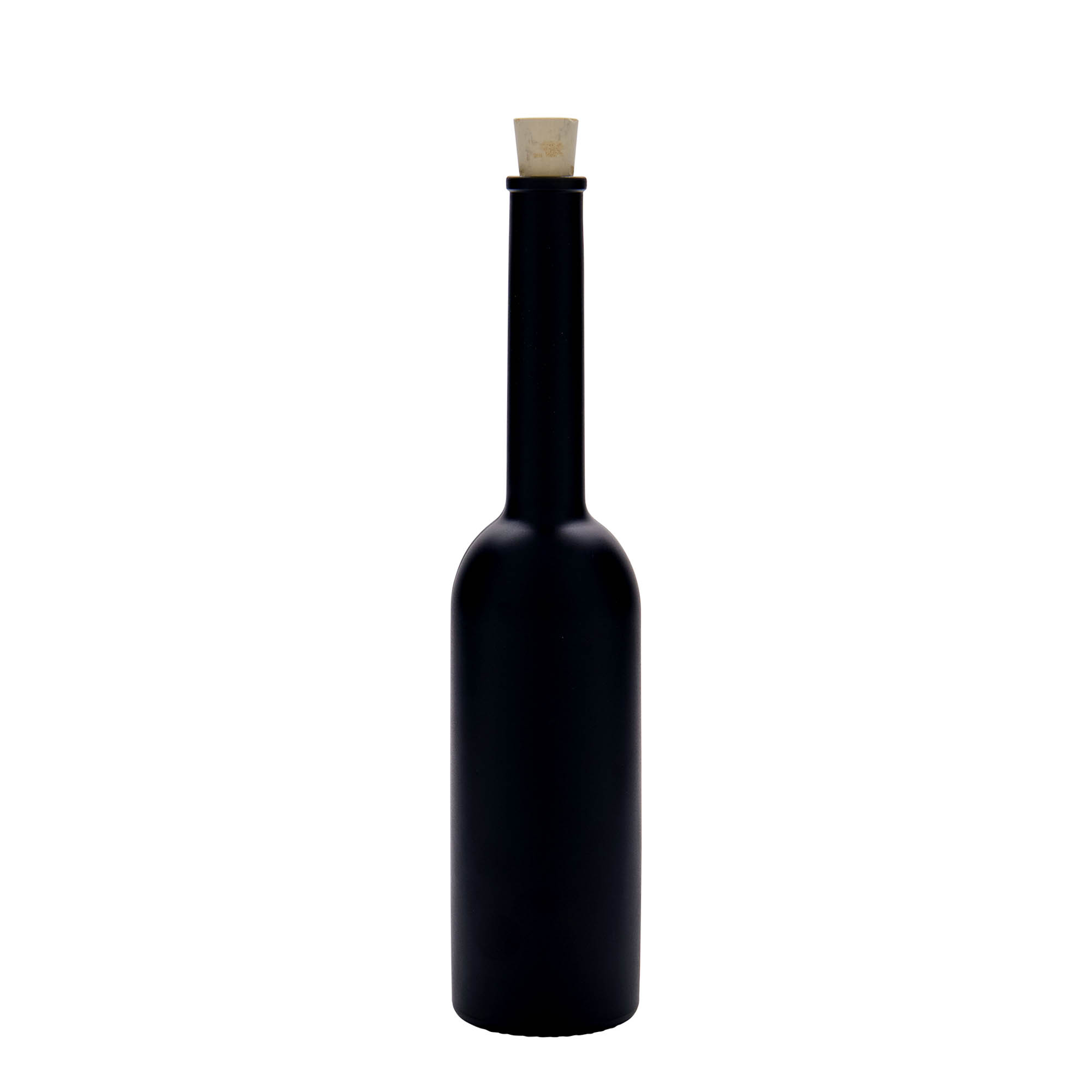 200 ml glasflaska 'Opera', svart, öppning: kork