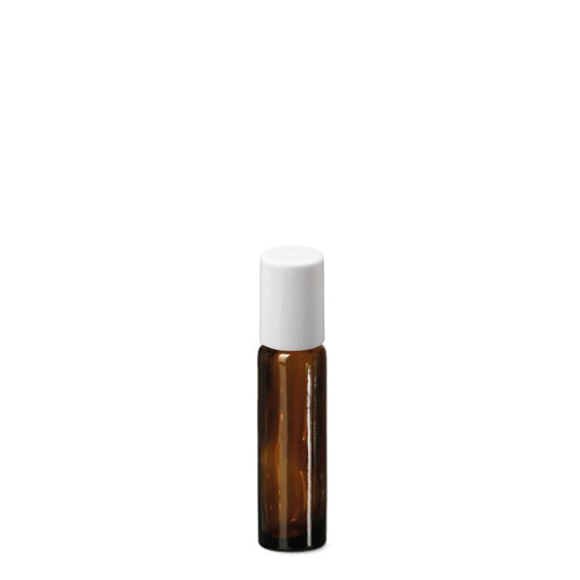 10 ml roll-on-flaska, glas, brun, öppning: skruvlock