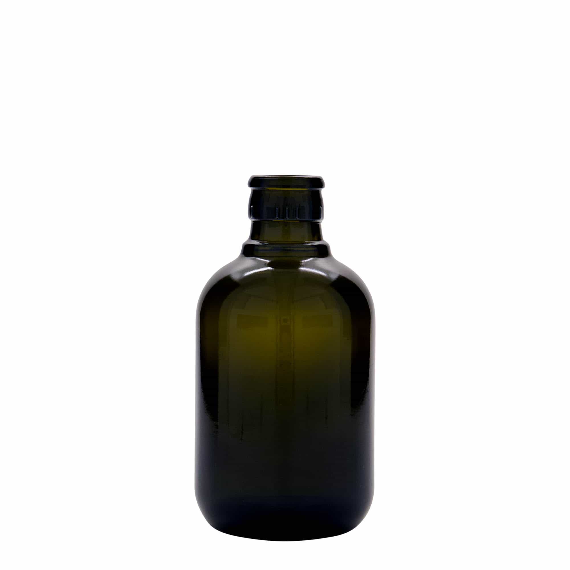 250 ml vinäger-/oljeflaska 'Biolio', glas, antikgrön, mynning: DOP