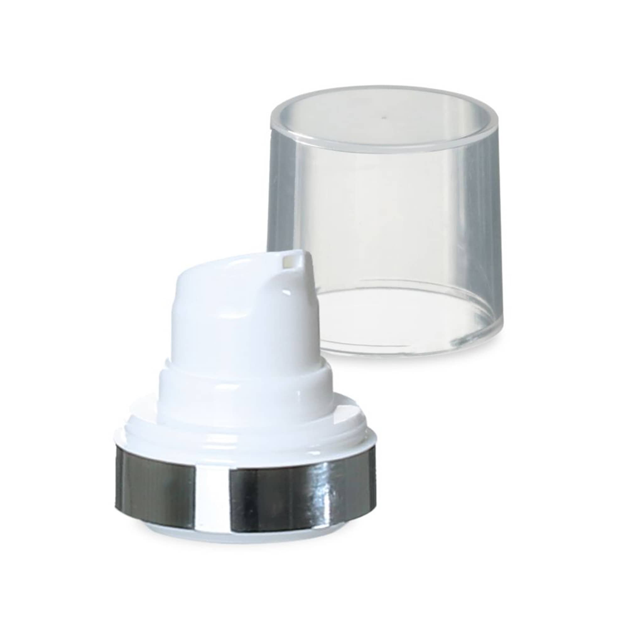 Airless huvud Micro silverkant + naturfärgad, glänsande stickkappa