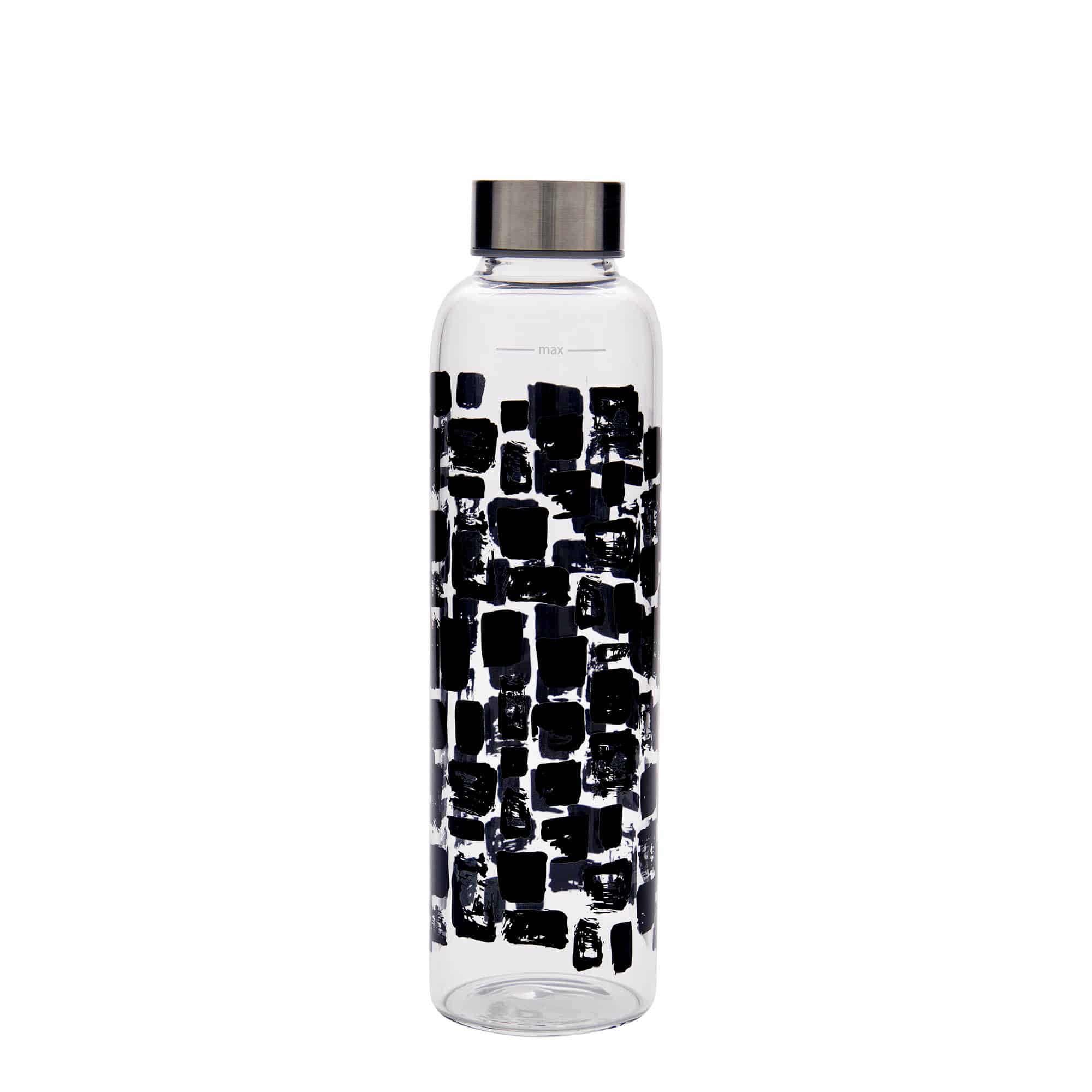 500 ml dricksflaska 'Perseus', motiv: svarta rektanglar, mynning: skruvkapsel