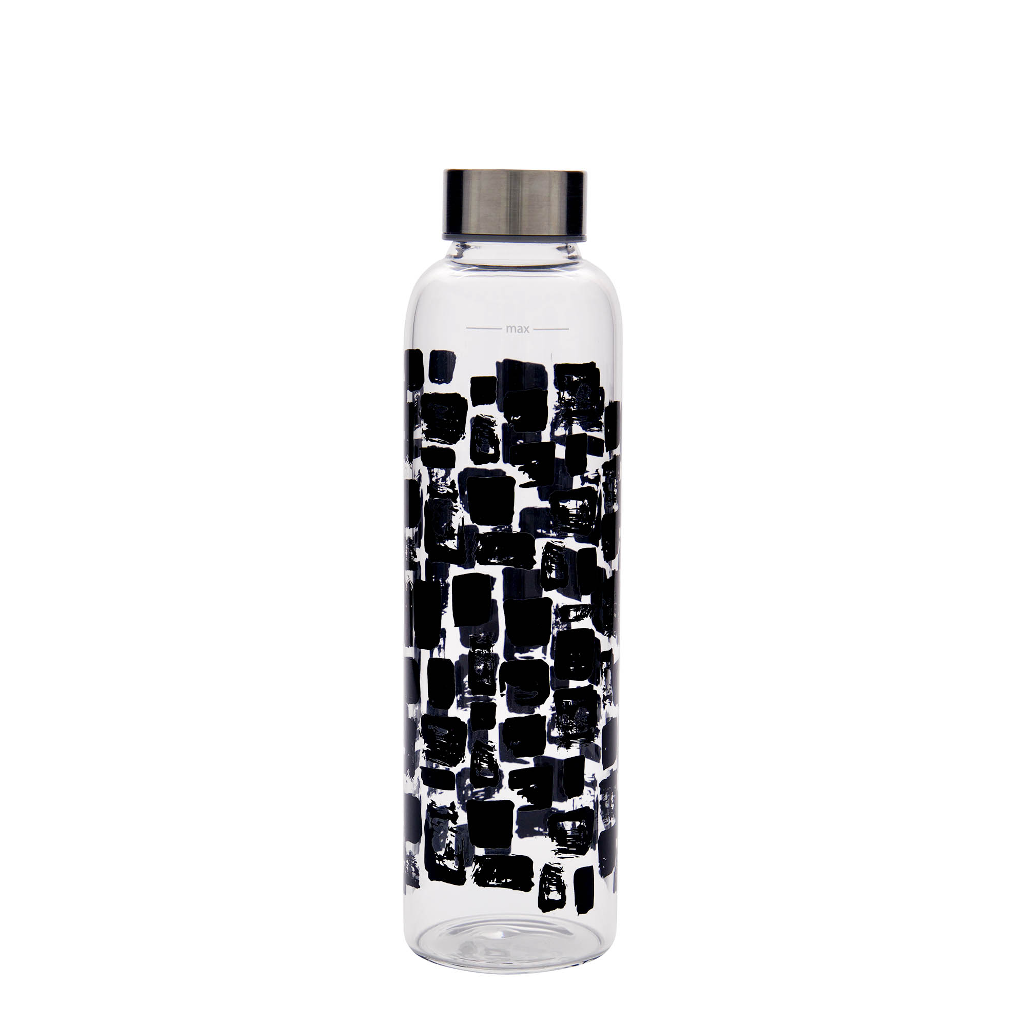 500 ml drickflaska 'Perseus - Svarta rektanglar', öppning: skruvlock