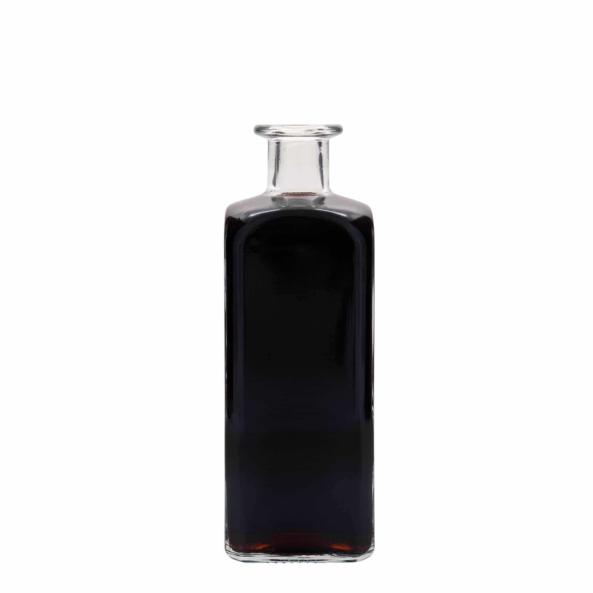 500 ml apoteksglasflaska Carré, kvadratisk, mynning: kork