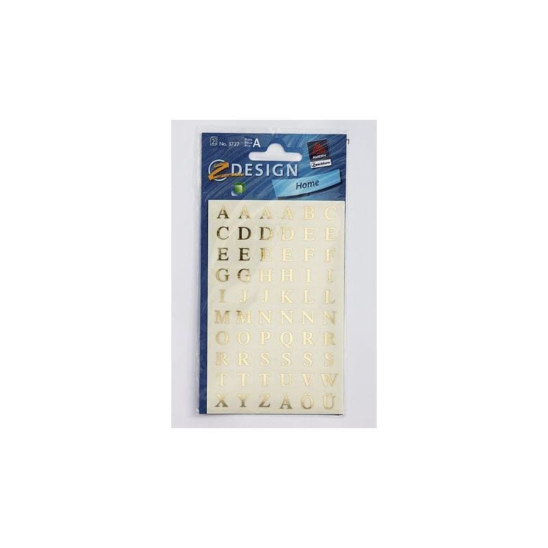 Zweckform Klistermärken 'Alfabet', rektangulära, plast, guld