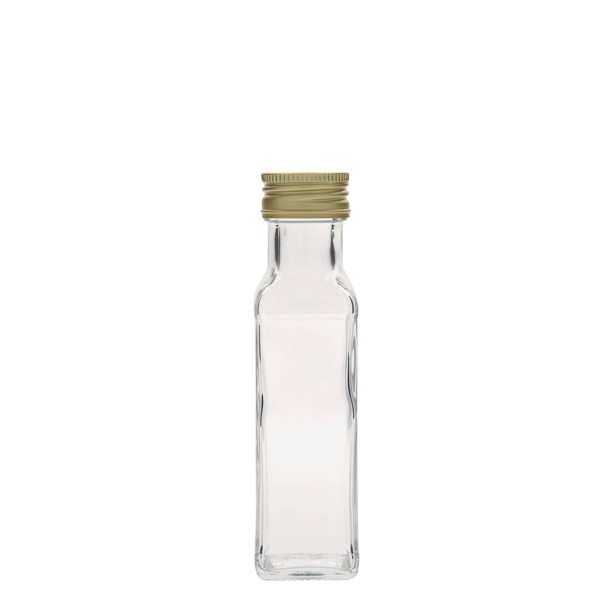 100 ml glasflaska 'Marasca', fyrkantig, öppning: PP 31,5 100 ml glasflaska 'Marasca', fyrkantig, öppning: PP 31,5