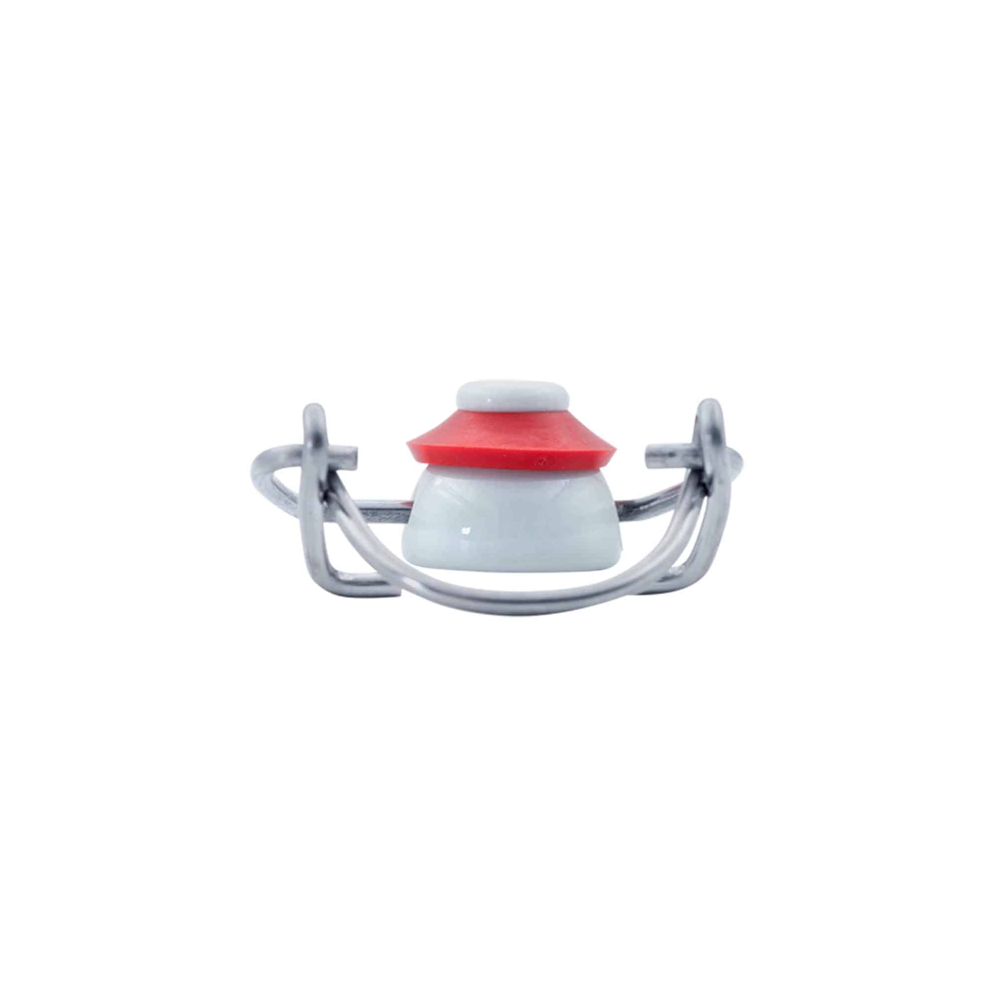Patentlock standard, plast, röd-vit