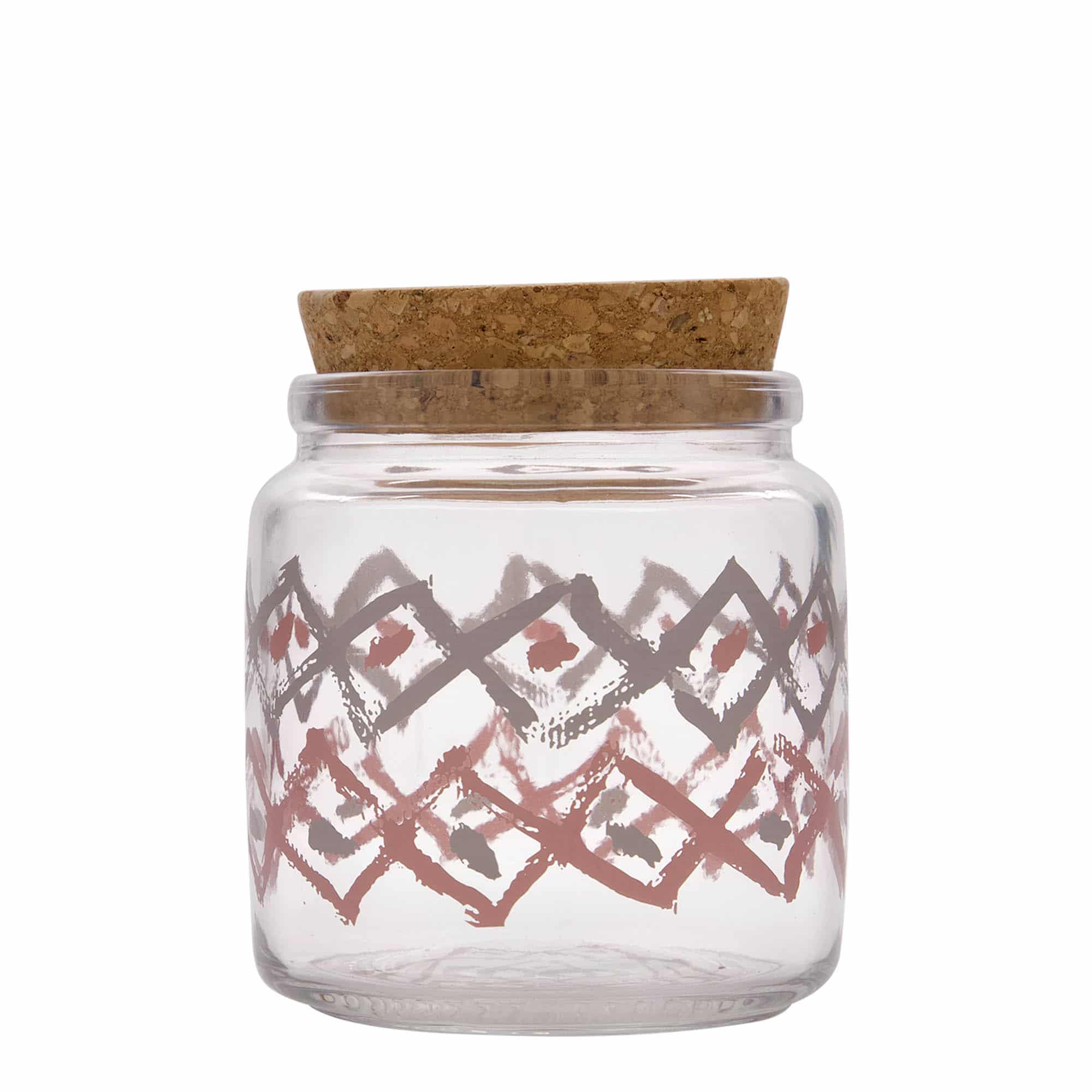 750 ml korkglas 'Giara', motiv: Manolibera rosa, mynning: kork