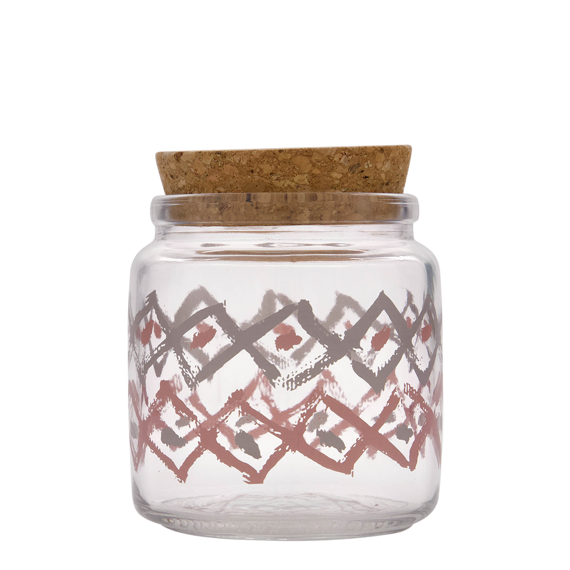 750 ml korkglas 'Giara', motiv: Manolibera rosa, mynning: kork