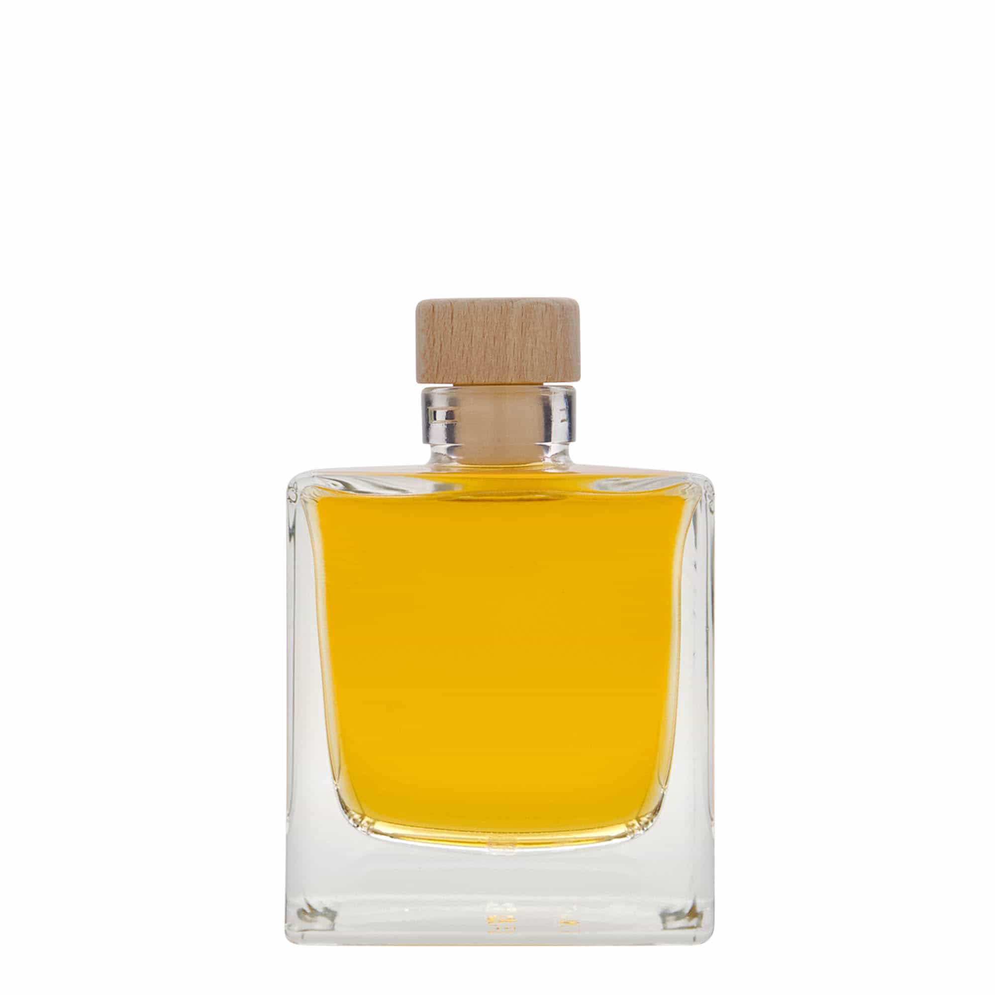200 ml glasflaska 'Cube', kvadratisk, mynning: kork
