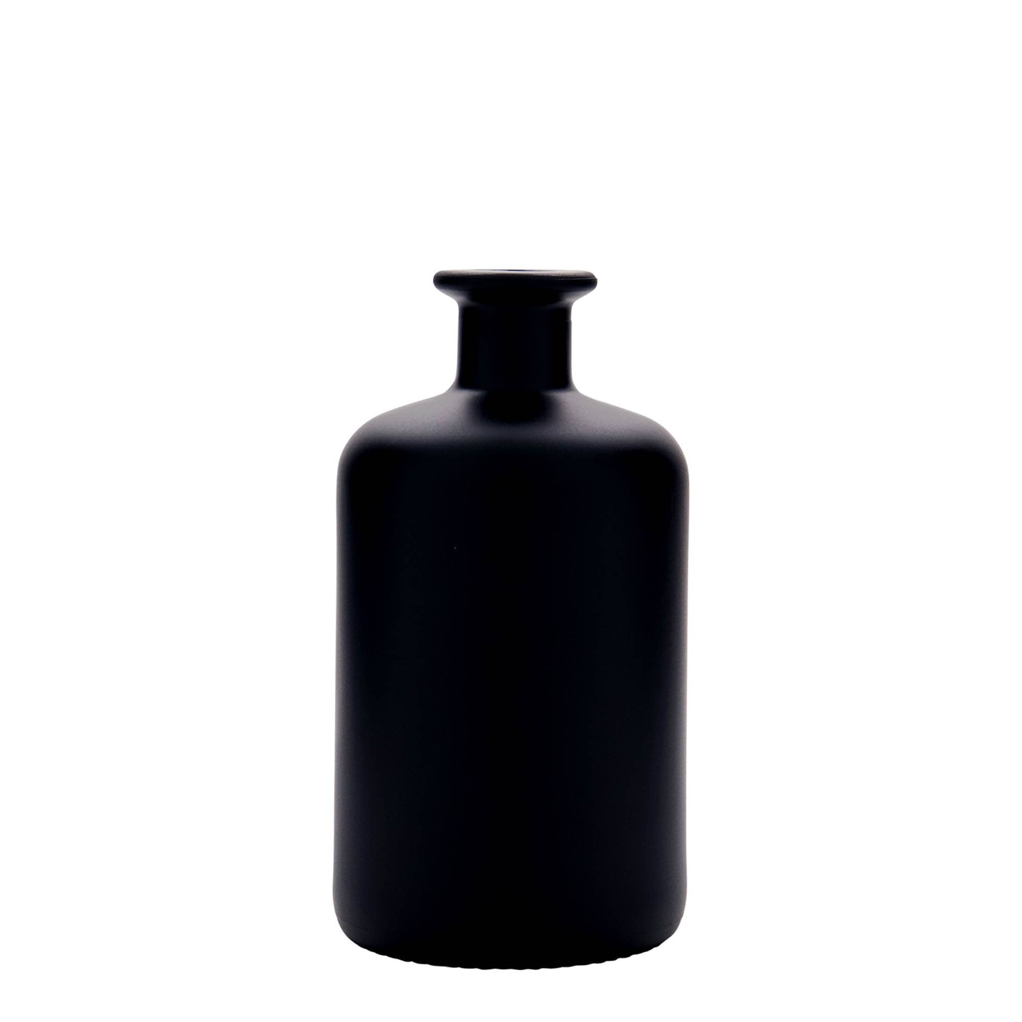 500 ml glasflaska apotekare, svart, mynning: kork