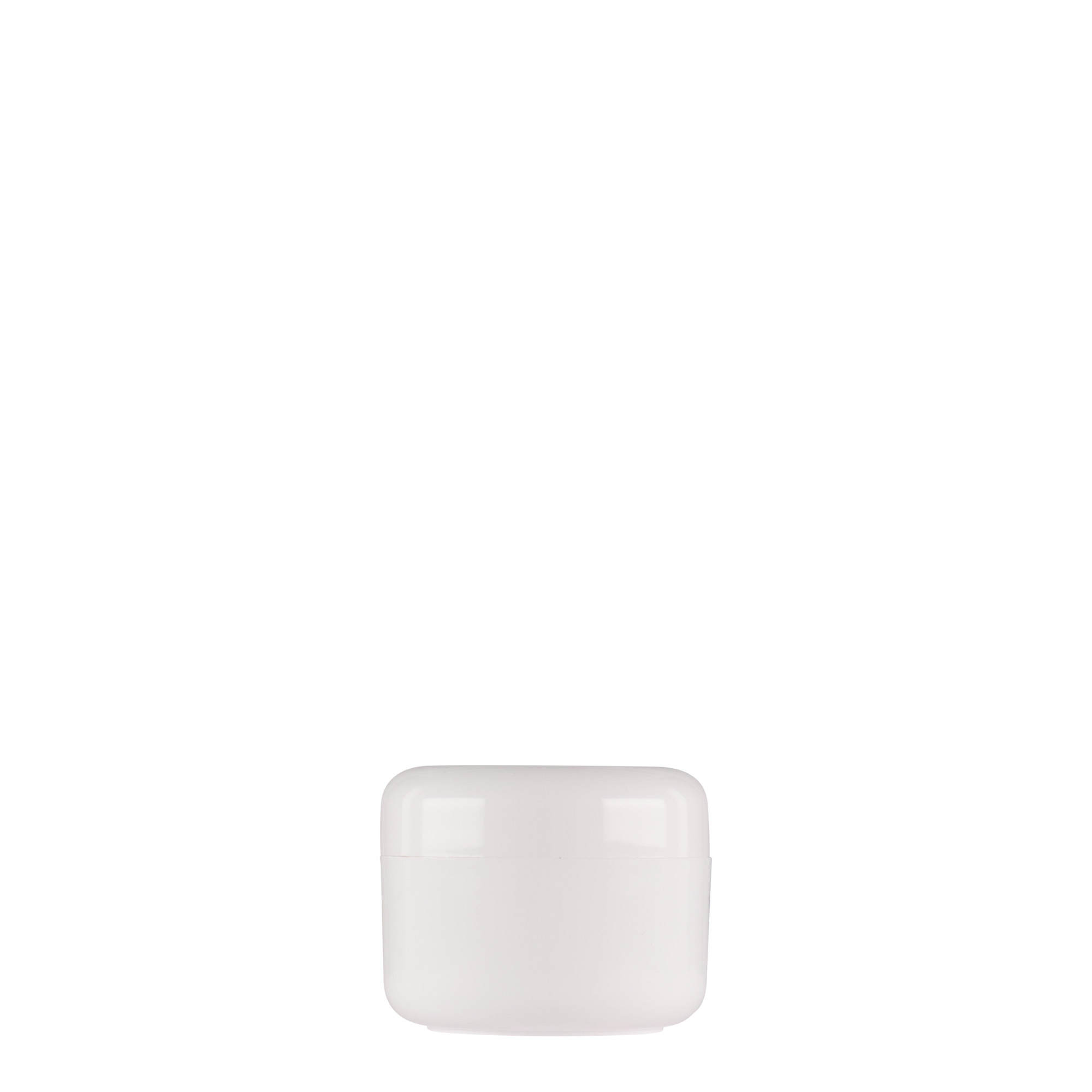 15 ml plastburk 'Bianca', PP, vit, öppning: skruvlock