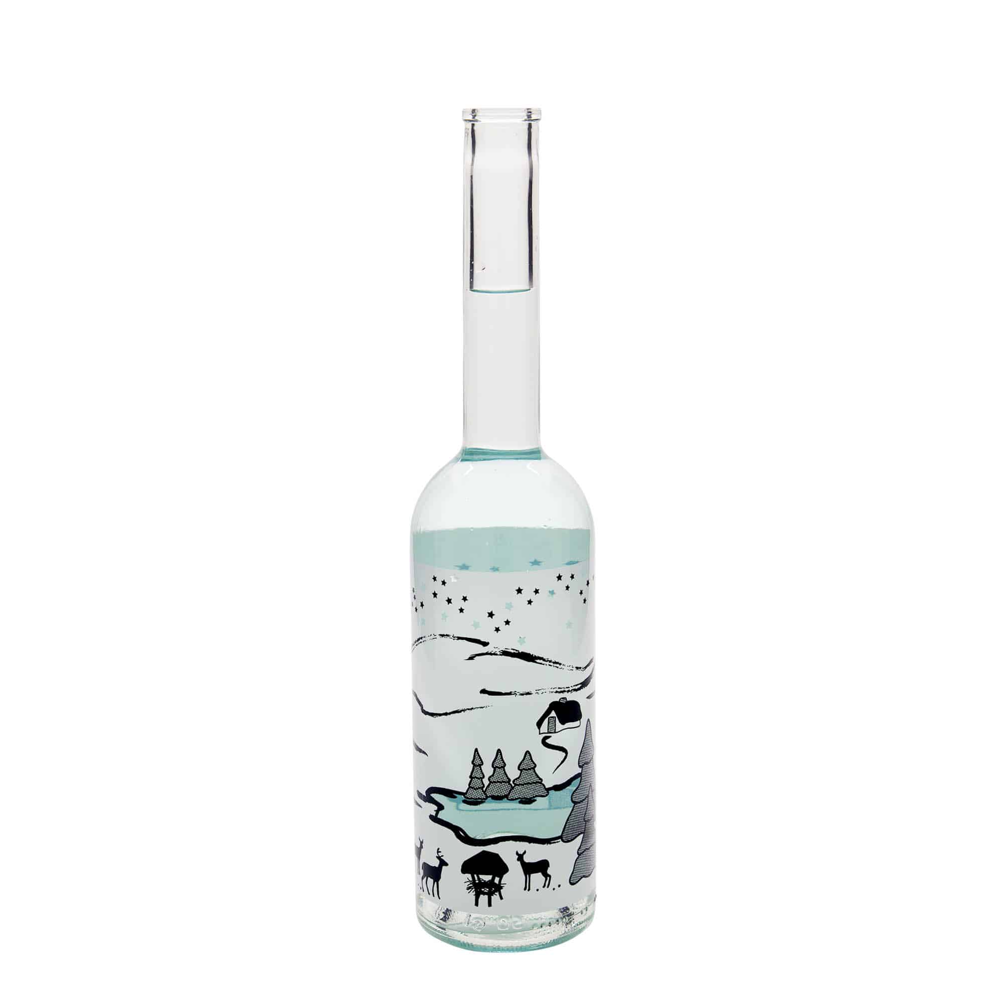 500 ml glasflaska 'Opera', motiv: Vinterdröm-Bianco, mynning: kork