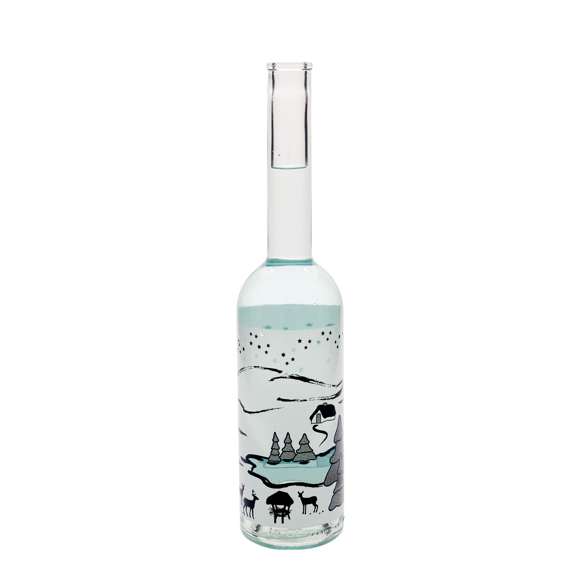 500 ml glasflaska 'Opera', motiv: Wintertraum-Bianco, mynning: kork