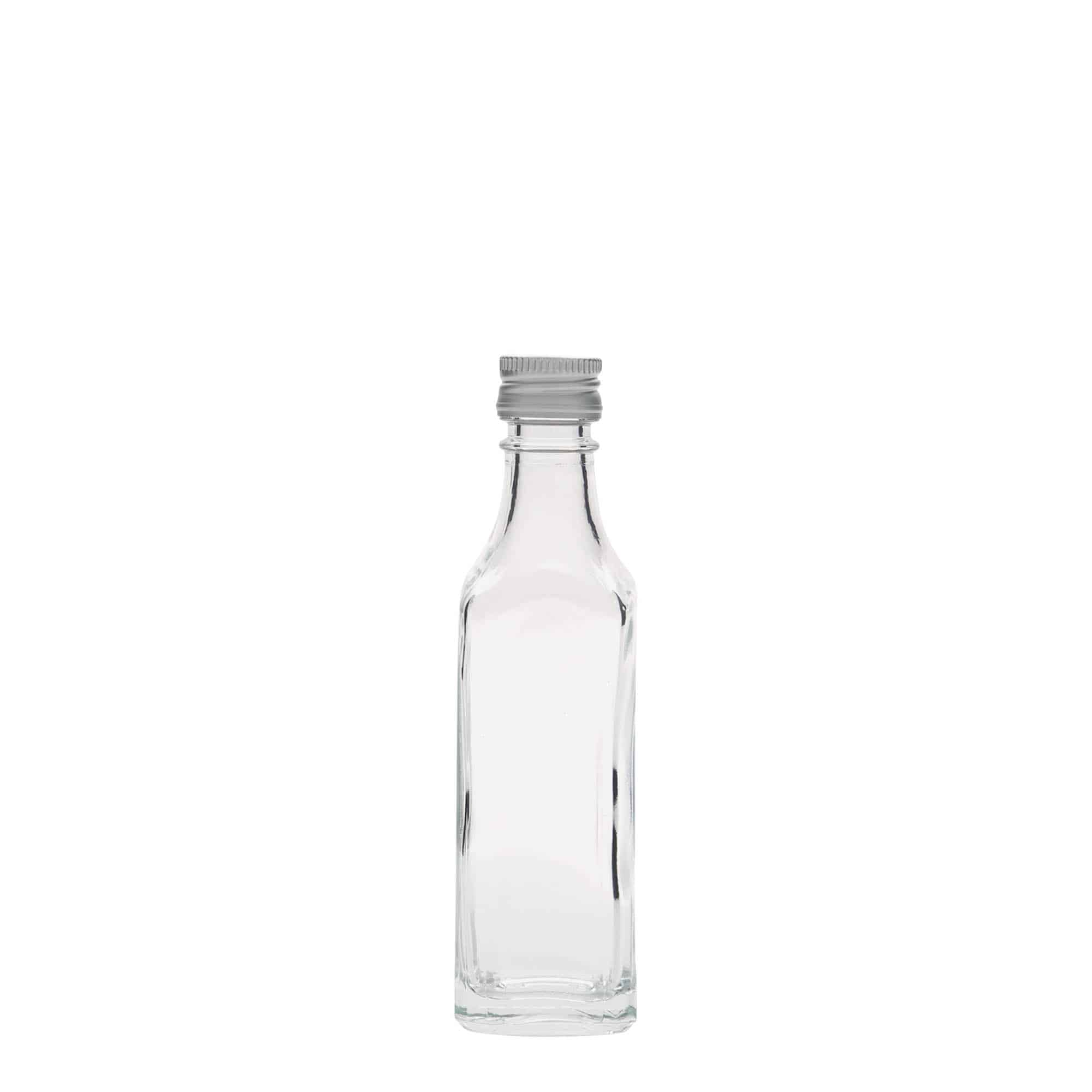 50 ml glasflaska 'Siena', kvadratisk, mynning: PP 18