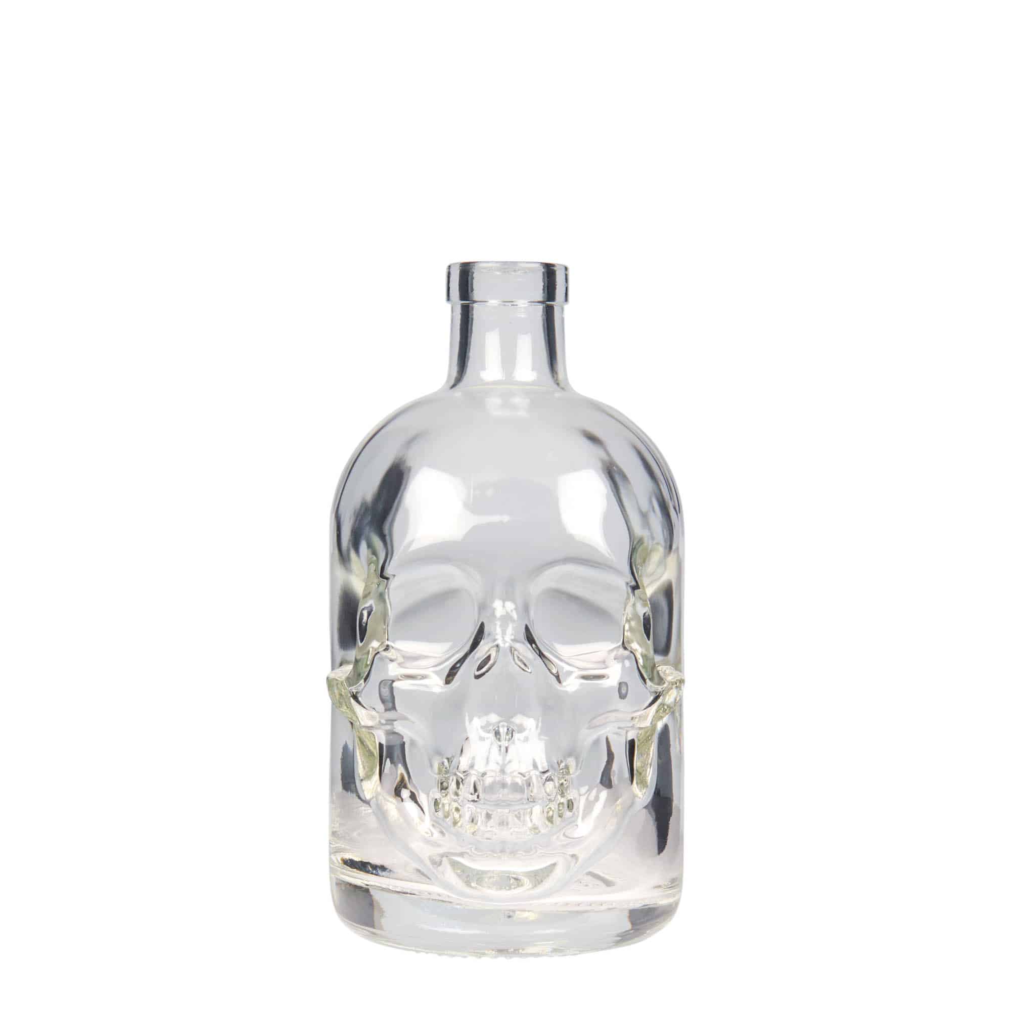 500 ml glasflaska 'Dödskalle', öppning: kork