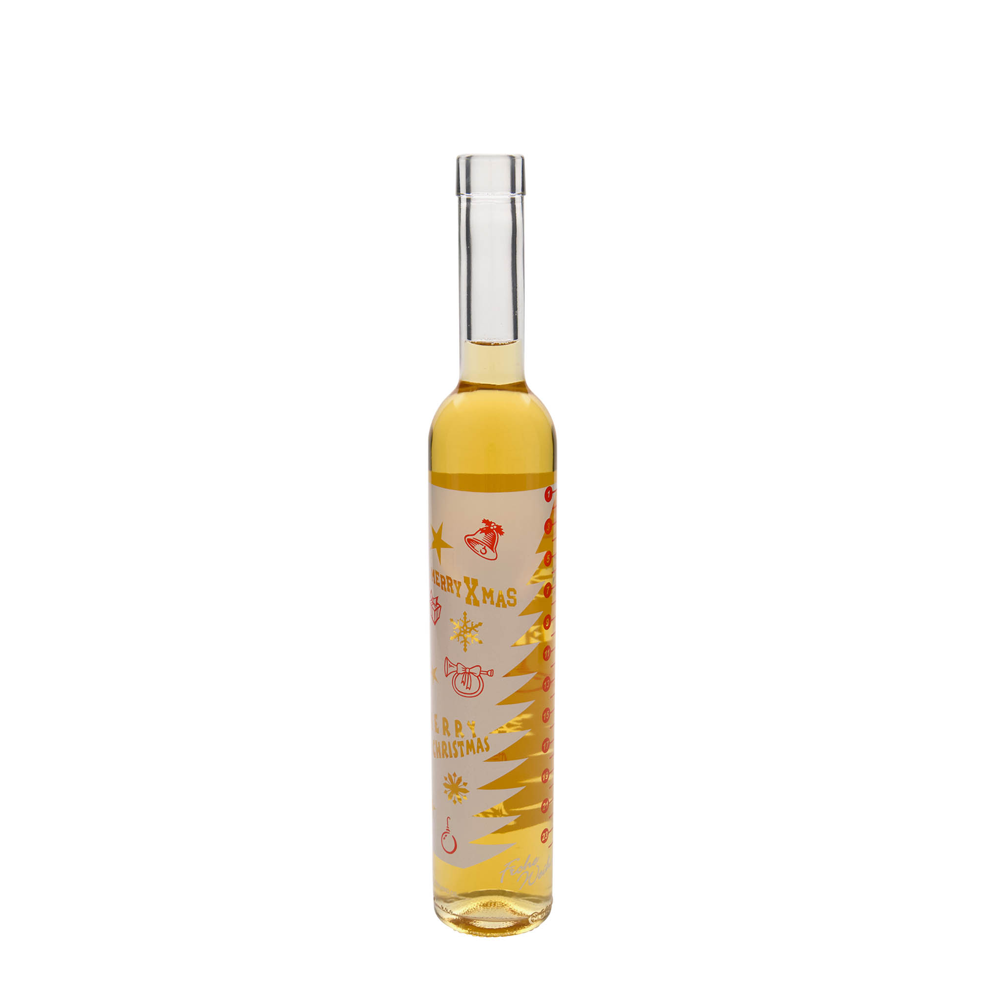 500 ml glasflaska Maximo tryckt 'Adventskalender', öppning: kork