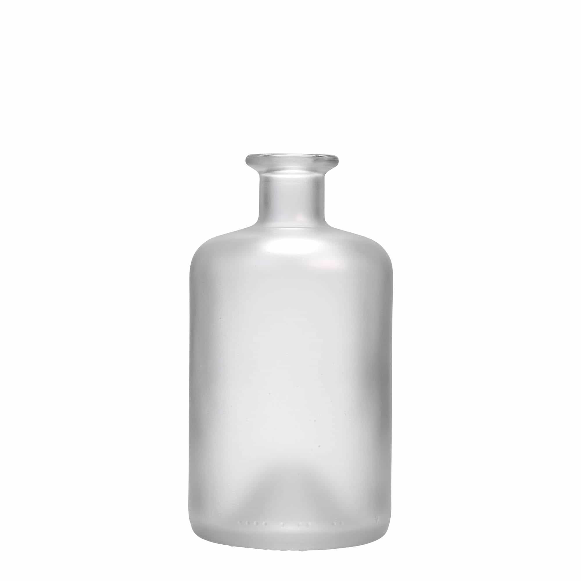 500 ml apoteksglasflaska, frostad, mynning: kork 500 ml apoteksglasflaska, frostad, mynning: kork