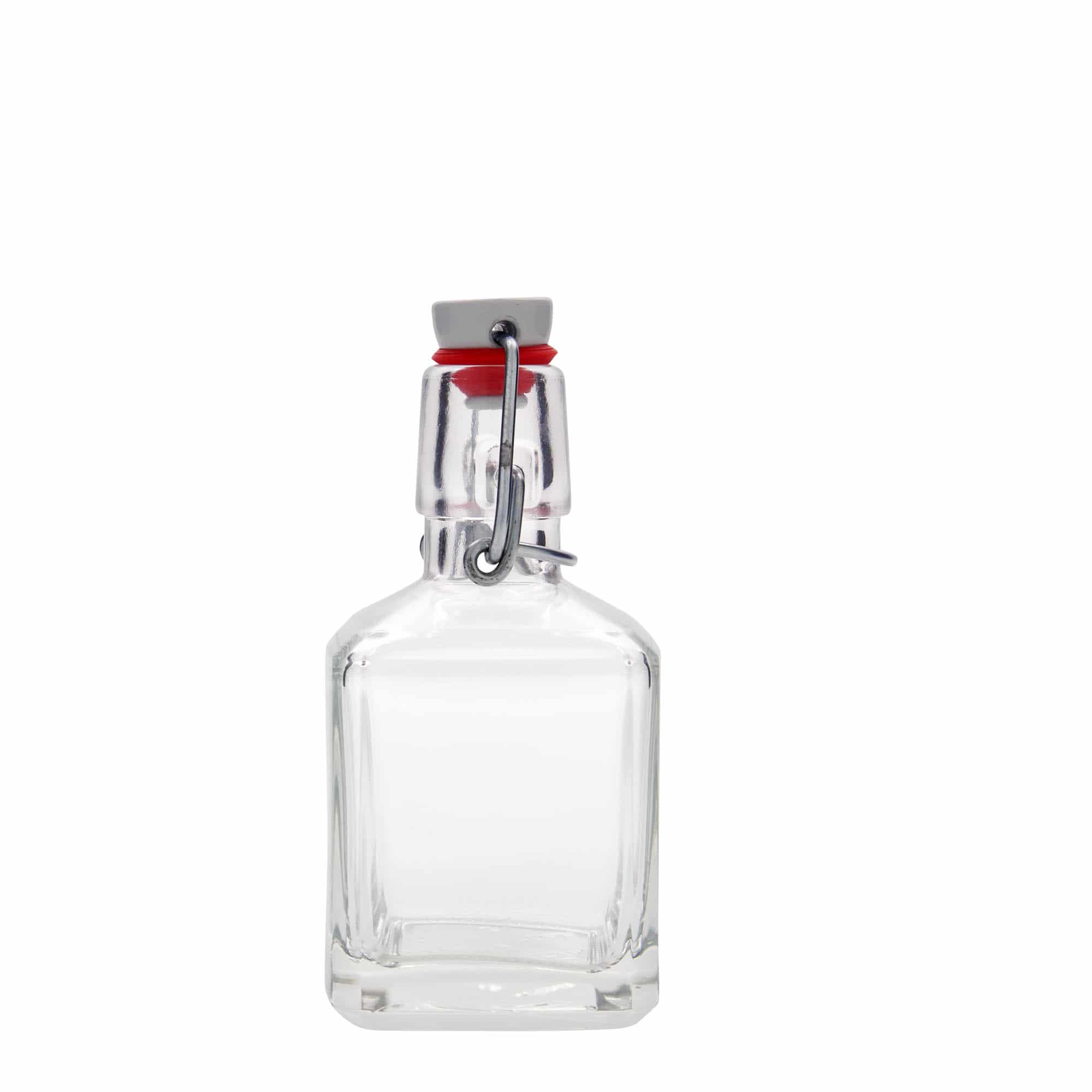 200 ml glasflaska 'Kubica', fyrkantig, mynning: bygelstängning
