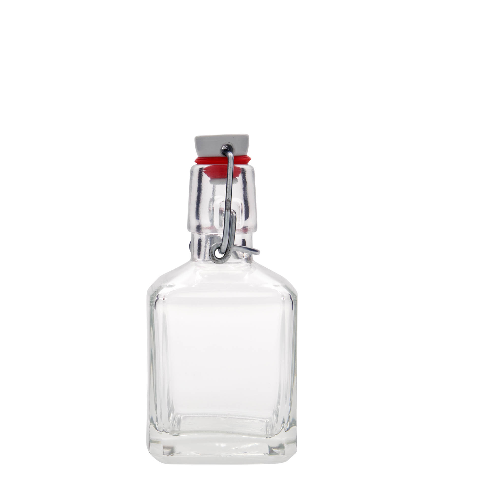 200 ml glasflaska 'Kubica', fyrkantig, mynning: bygelstängning 200 ml glasflaska 'Kubica', fyrkantig, mynning: bygelstängning