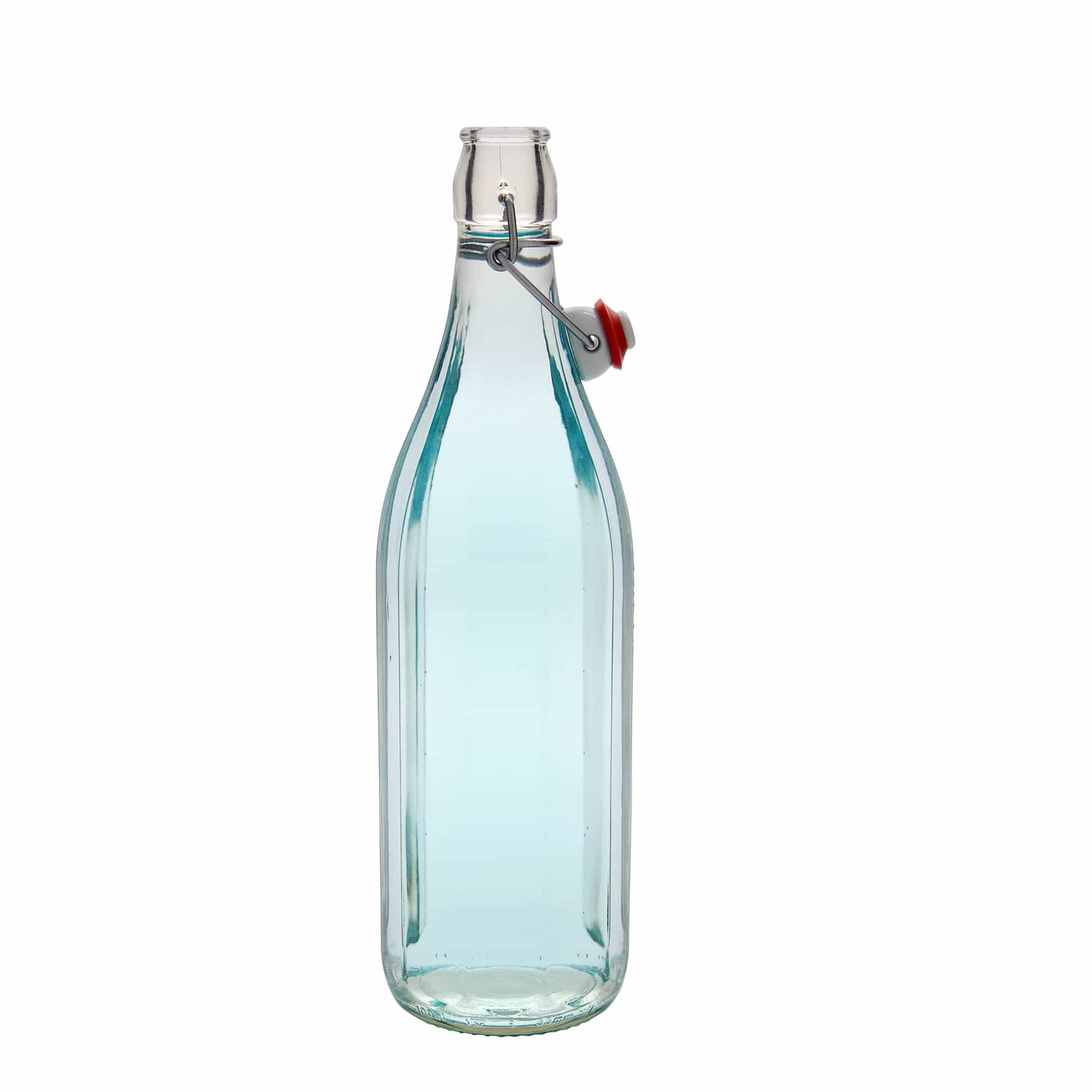 1.000 ml glasflaska 'Bravo' #, tiohörnig, mynning: bygelstängning 1.000 ml glasflaska 'Bravo' #, tiohörnig, mynning: bygelstängning