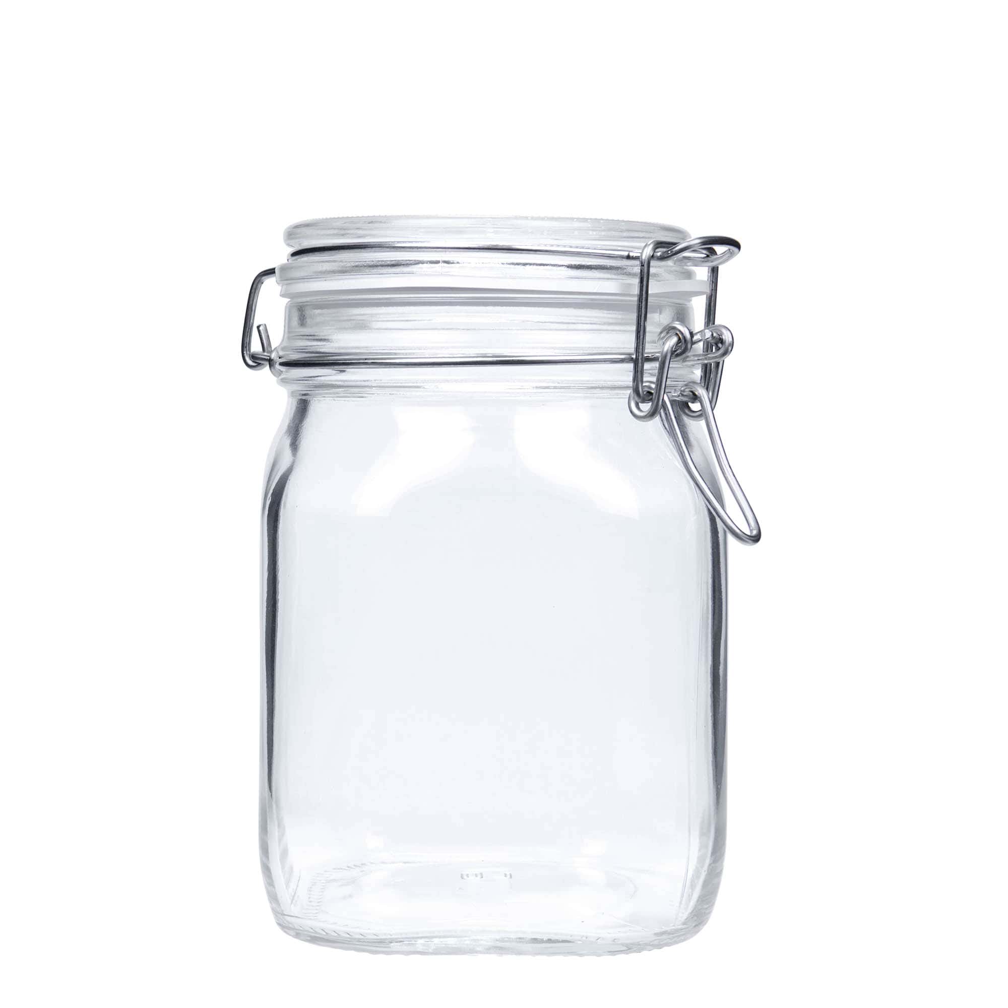 1 000 ml patentburk 'Fido', kvadratisk, mynning: trådbygellock 1 000 ml patentburk 'Fido', kvadratisk, mynning: trådbygellock