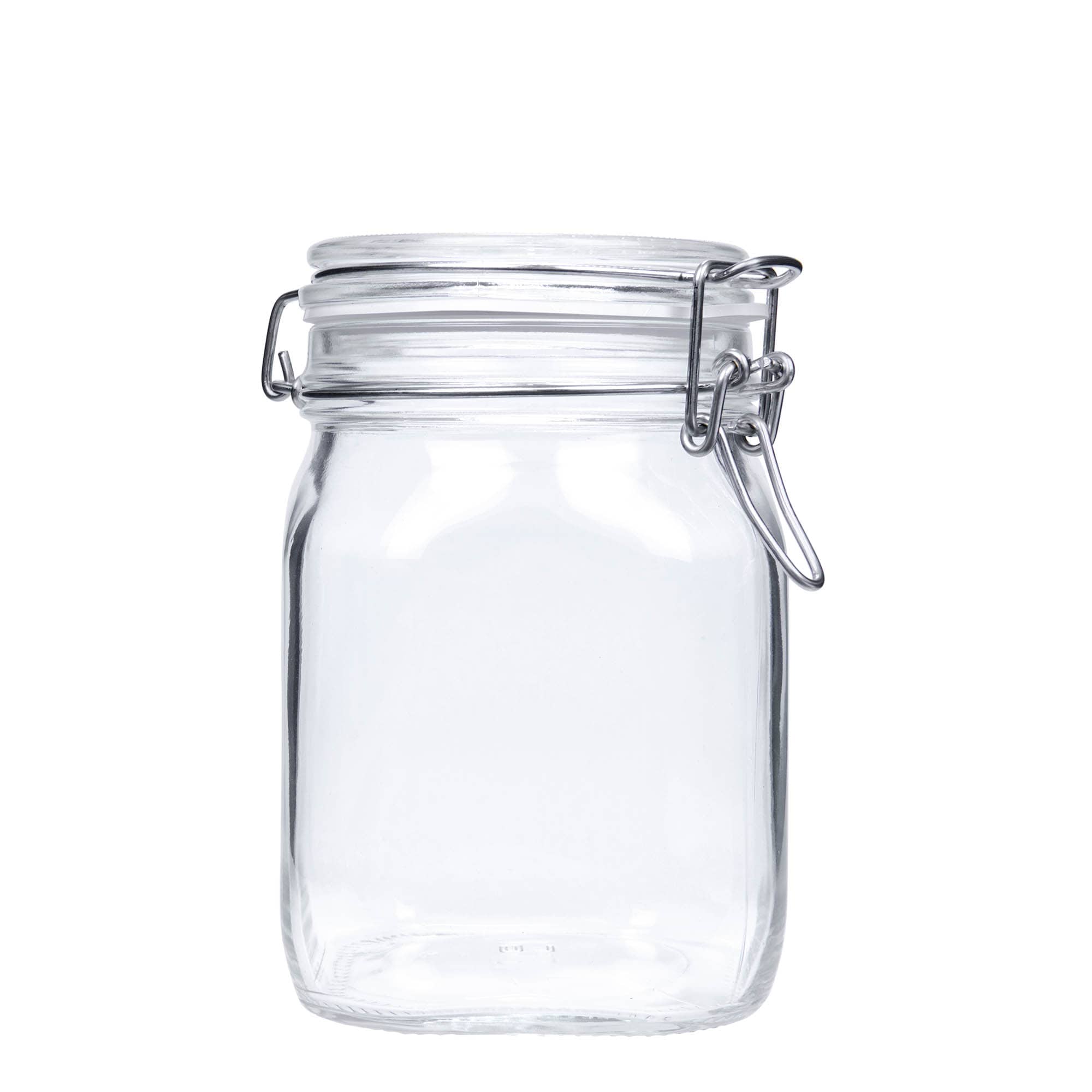 1 000 ml tråghänglåsburk 'Fido', kvadratisk, öppning: tråghänglås