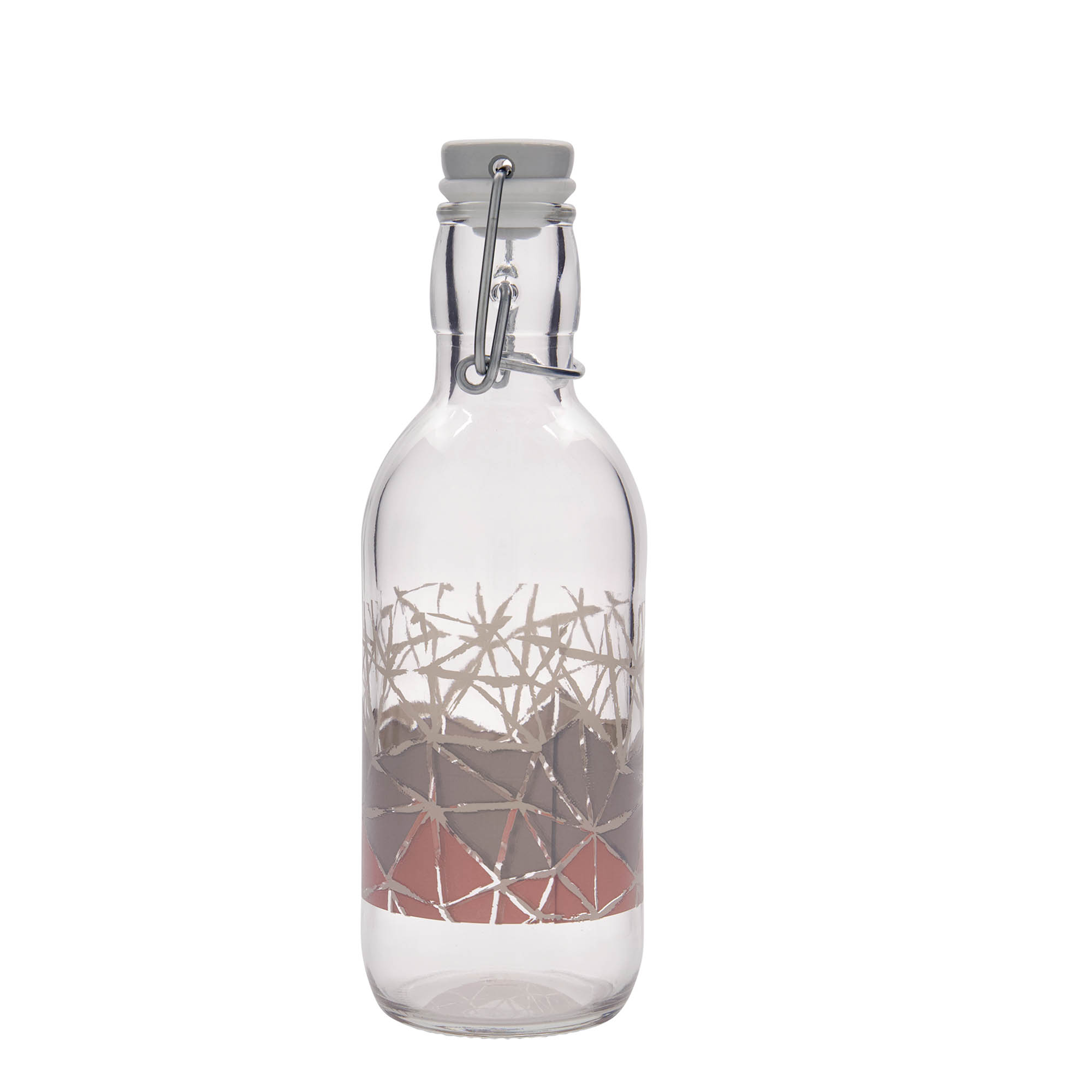 500 ml glasflaska Emilia tryckt 'Manolibera rosa', öppning: patentkork