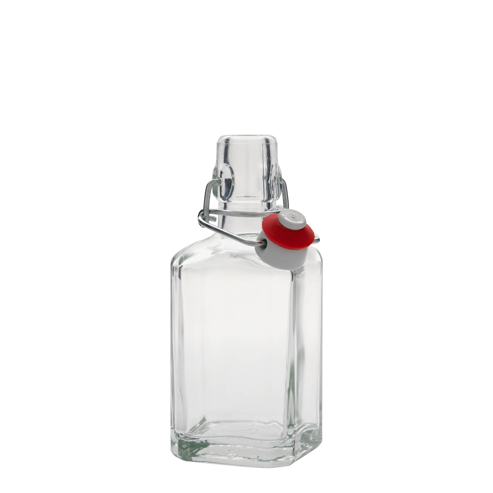 250 ml glasflaska 'Rialto', kvadratisk, mynning: bygelkapsyl