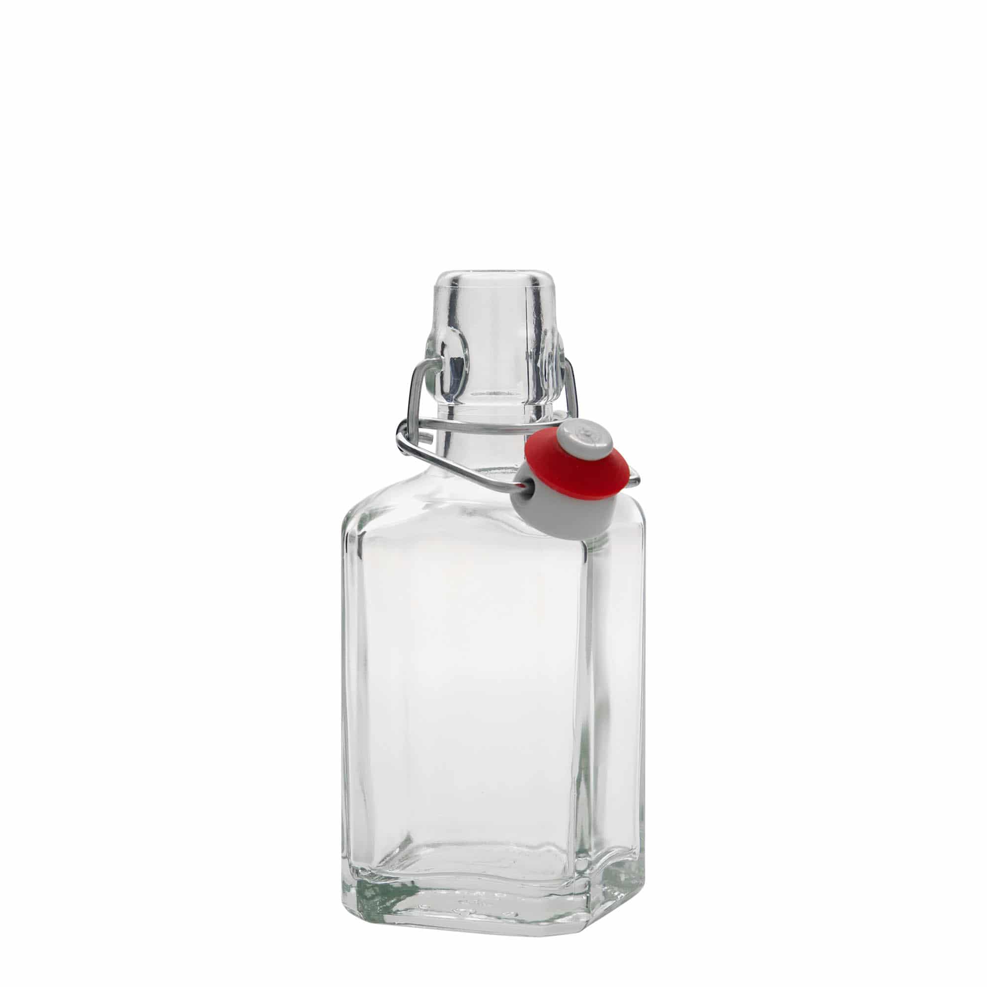 250 ml glasflaska 'Rialto', kvadratisk, mynning: bygelkapsyl
