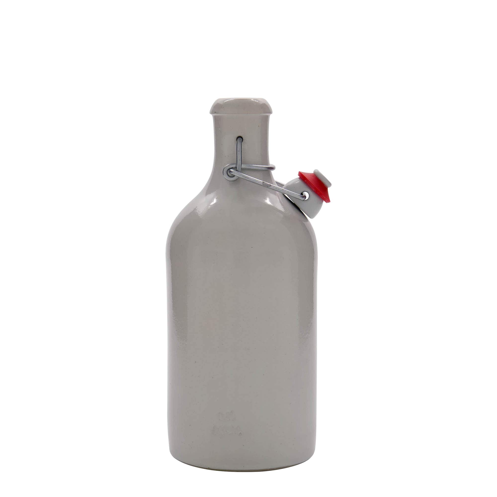 500 ml lerkrus, stengods, vitt, öppning: bygelstängning