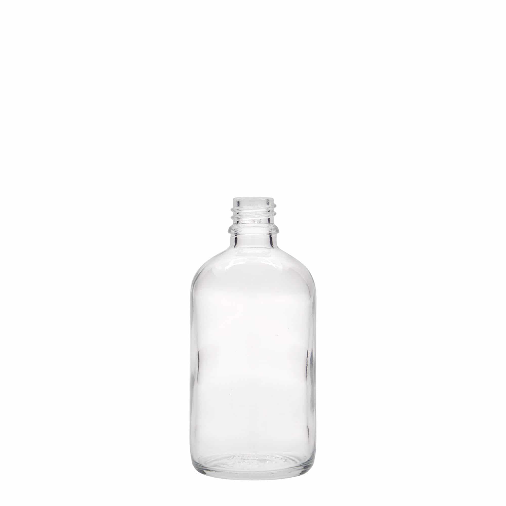 100 ml medicinflaska, glas, mynning: DIN 18 100 ml medicinflaska, glas, mynning: DIN 18