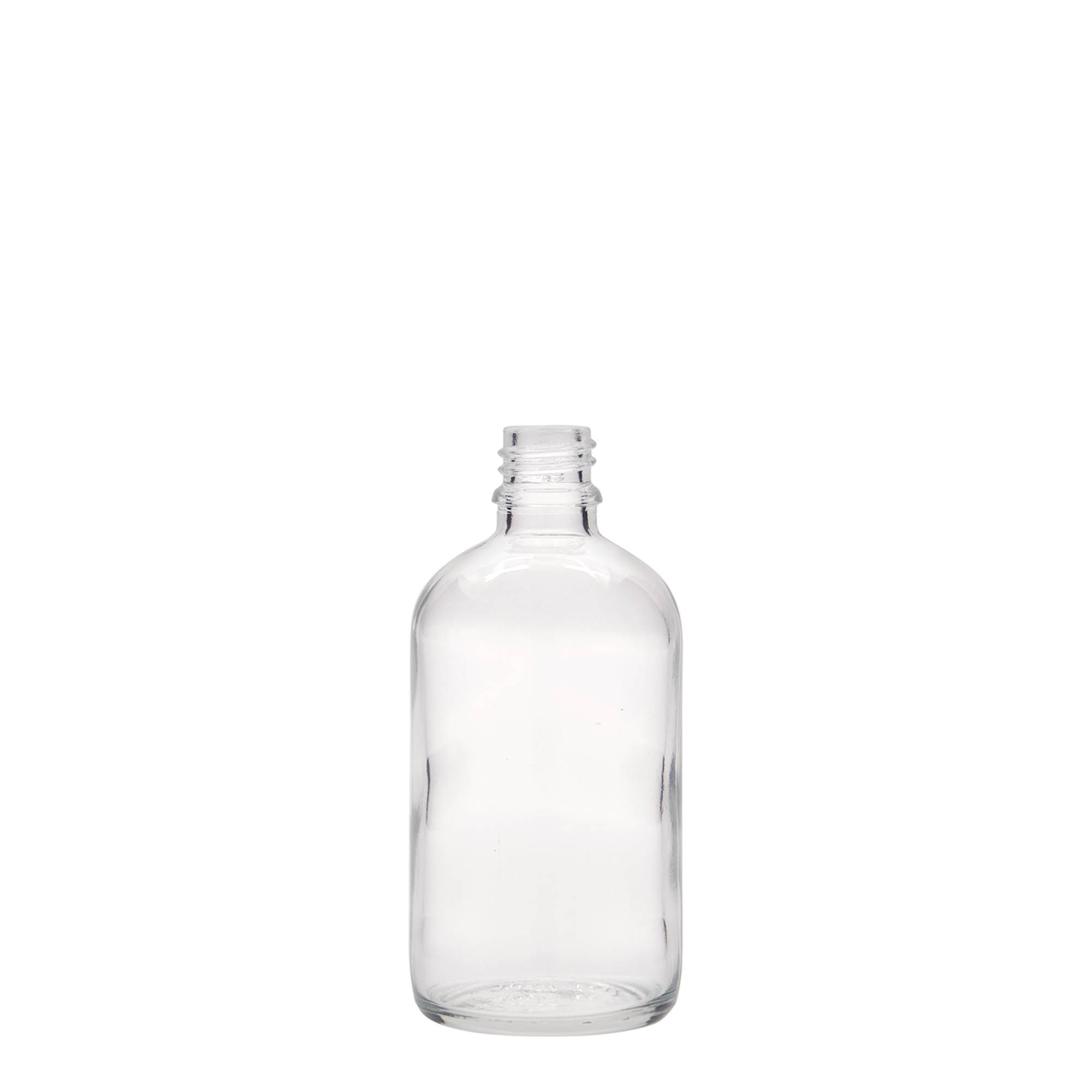 100 ml medicinflaska, glas, mynning: DIN 18 100 ml medicinflaska, glas, mynning: DIN 18