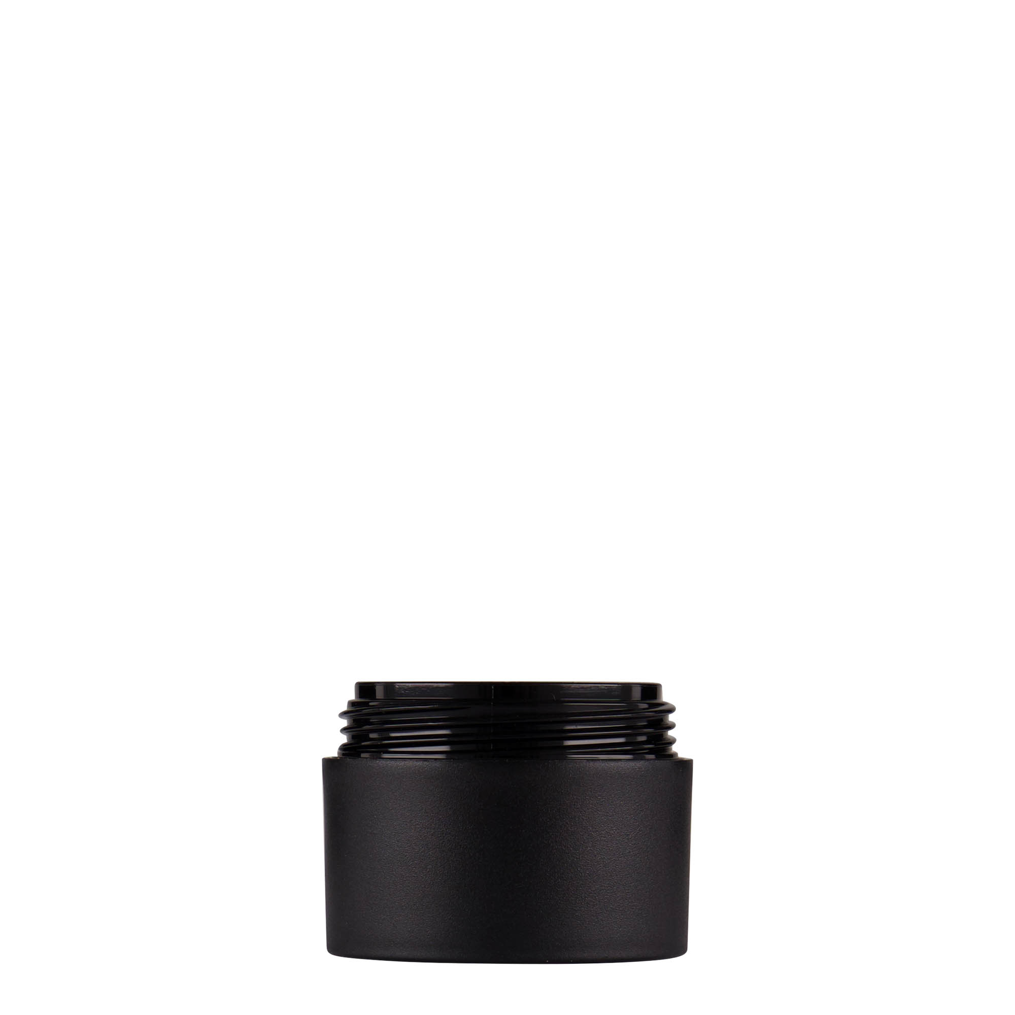 15 ml plastburk 'Antonella', PP, svart, mynning: skruvkapsel