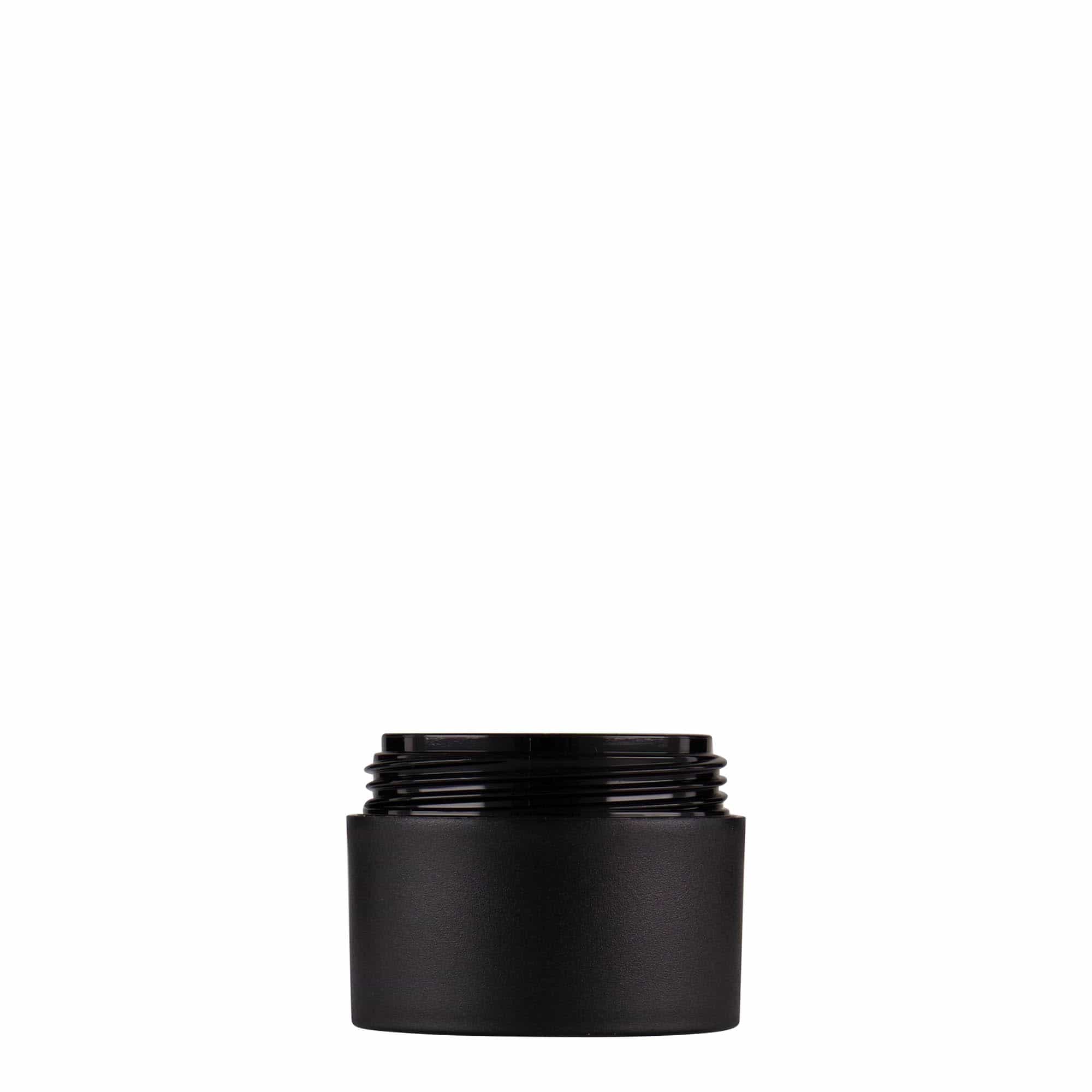 15 ml plastburk 'Antonella', PP, svart, öppning: skruvlock