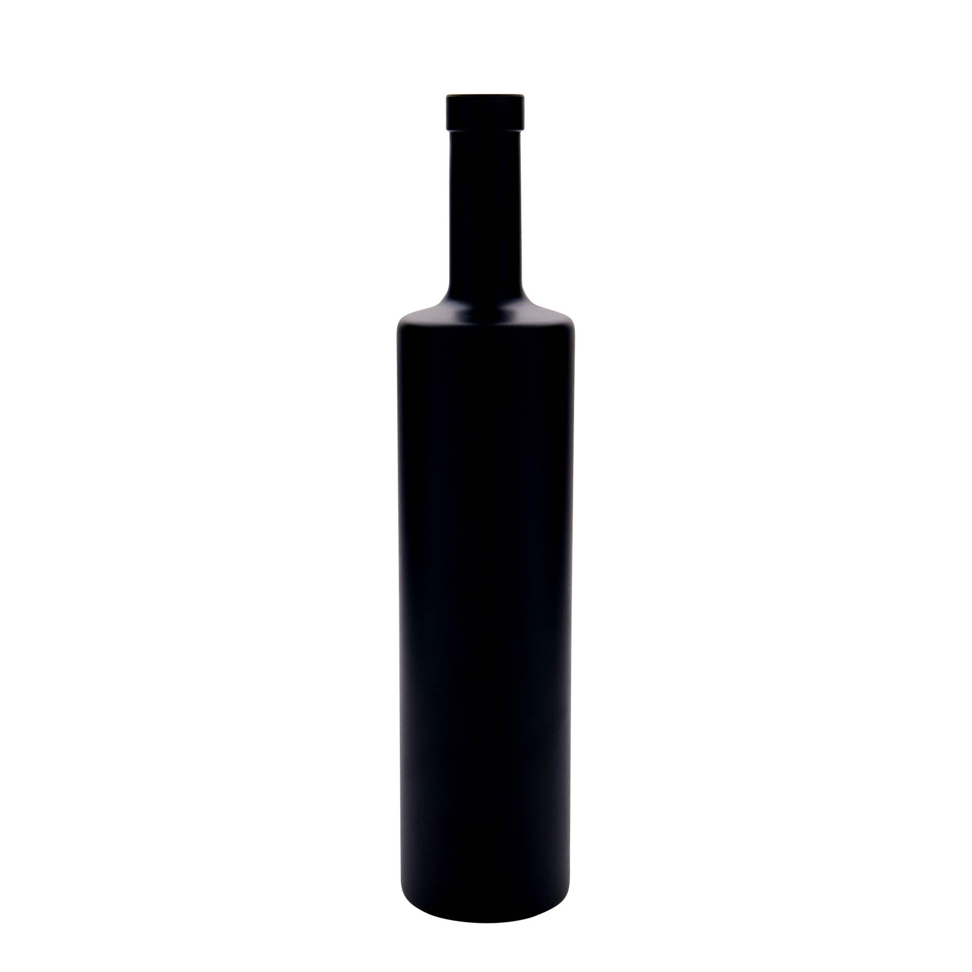 700 ml glasflaska 'Centurio', svart, mynning: kork