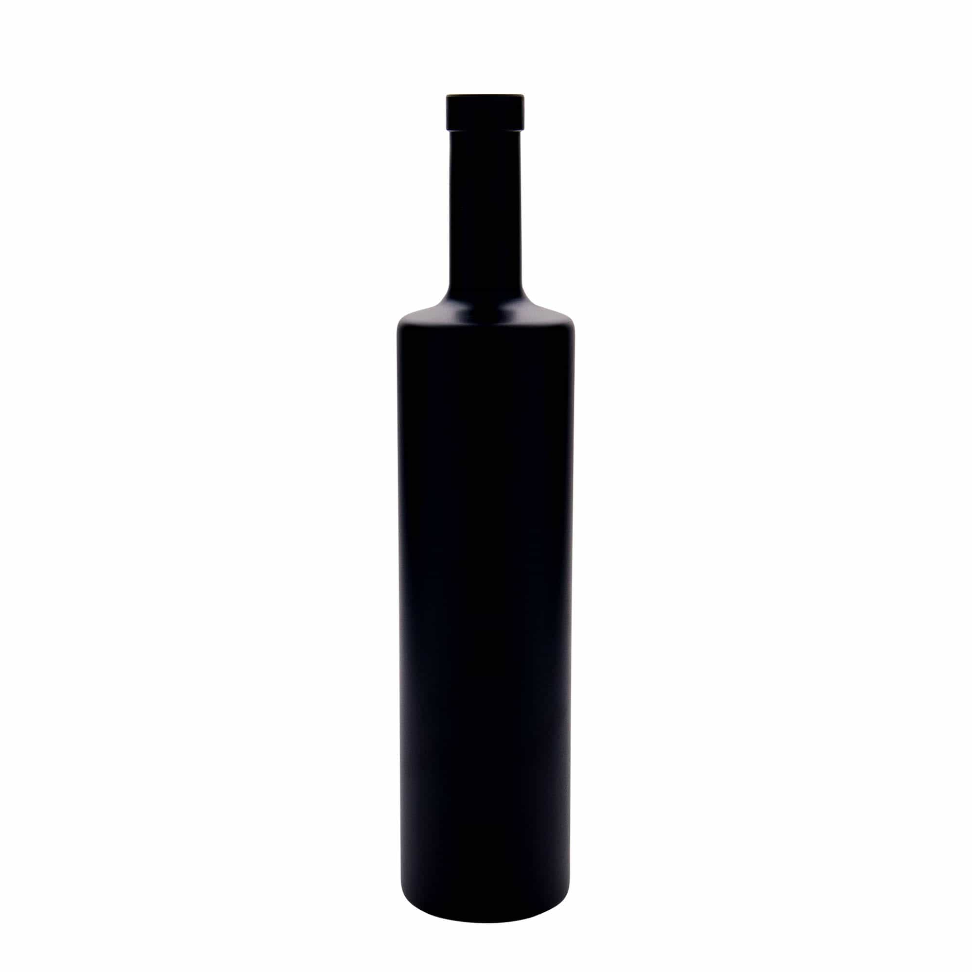 700 ml glasflaska 'Centurio', svart, mynning: kork