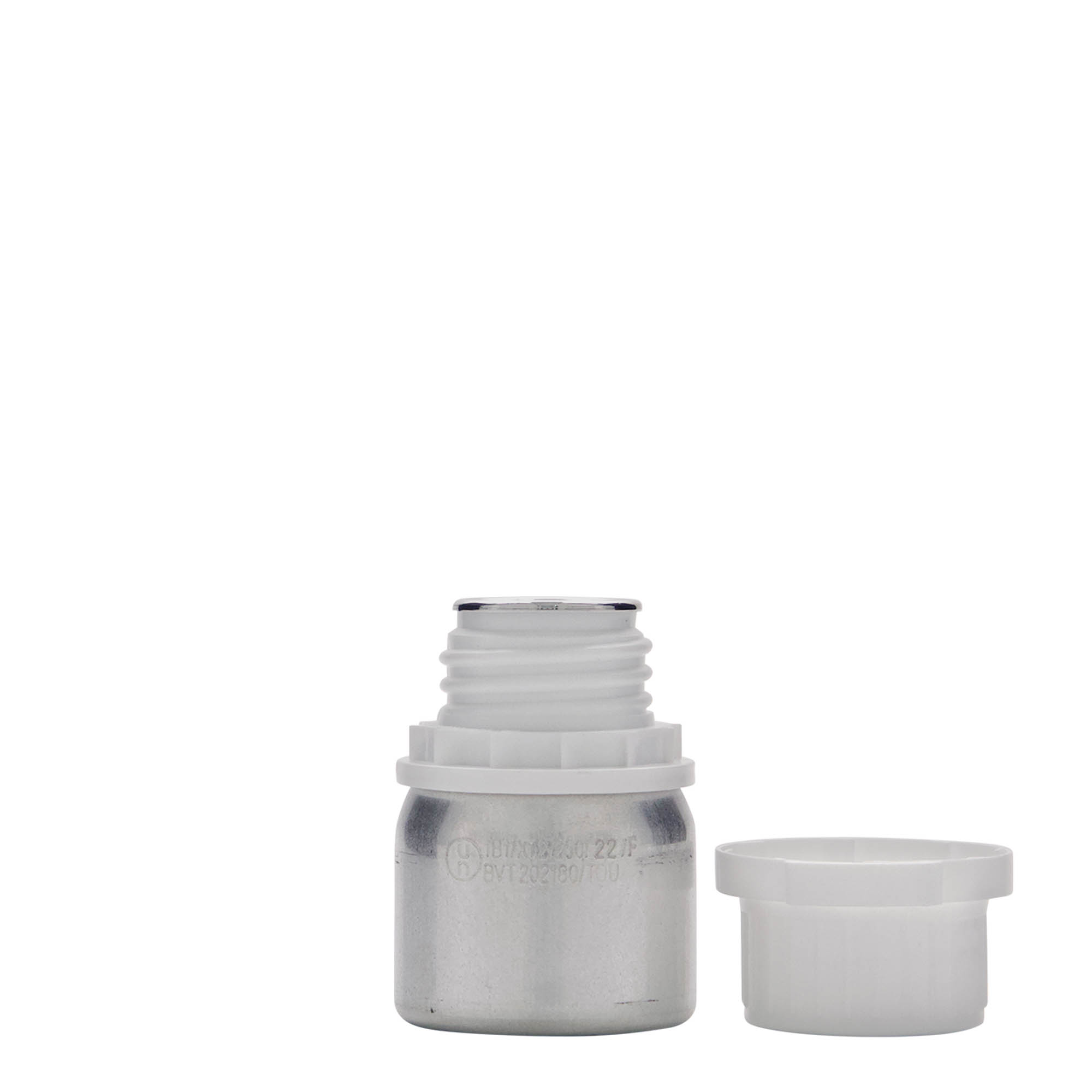 50 ml aluminiumflaska, metall, silver, öppning: DIN 32