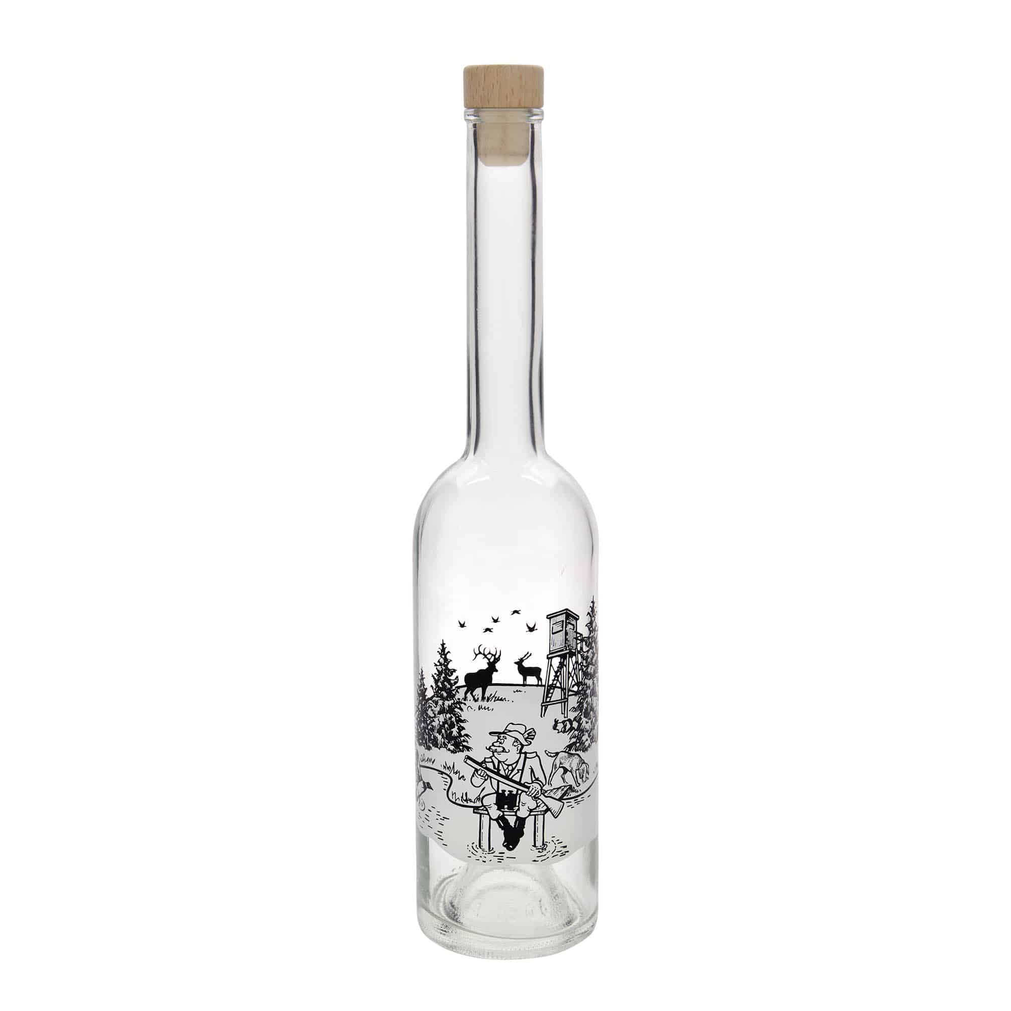 500 ml glasflaska 'Opera', motiv: Jägare, öppning: kork