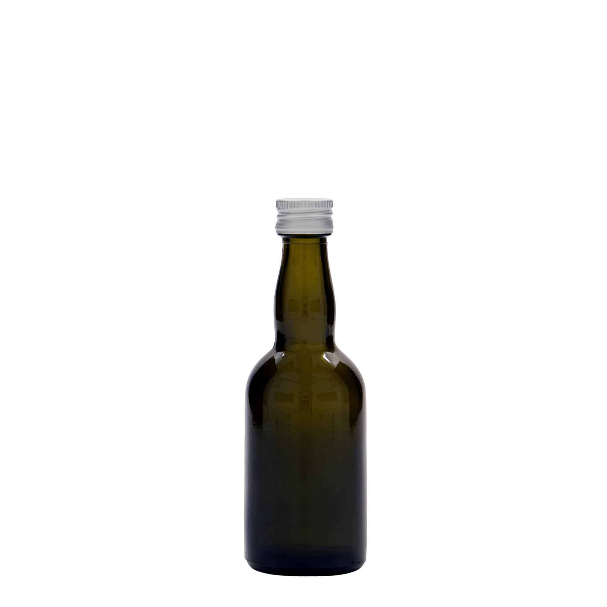 50 ml glasflaska 'Proba', antikgrön, mynning: PP 18