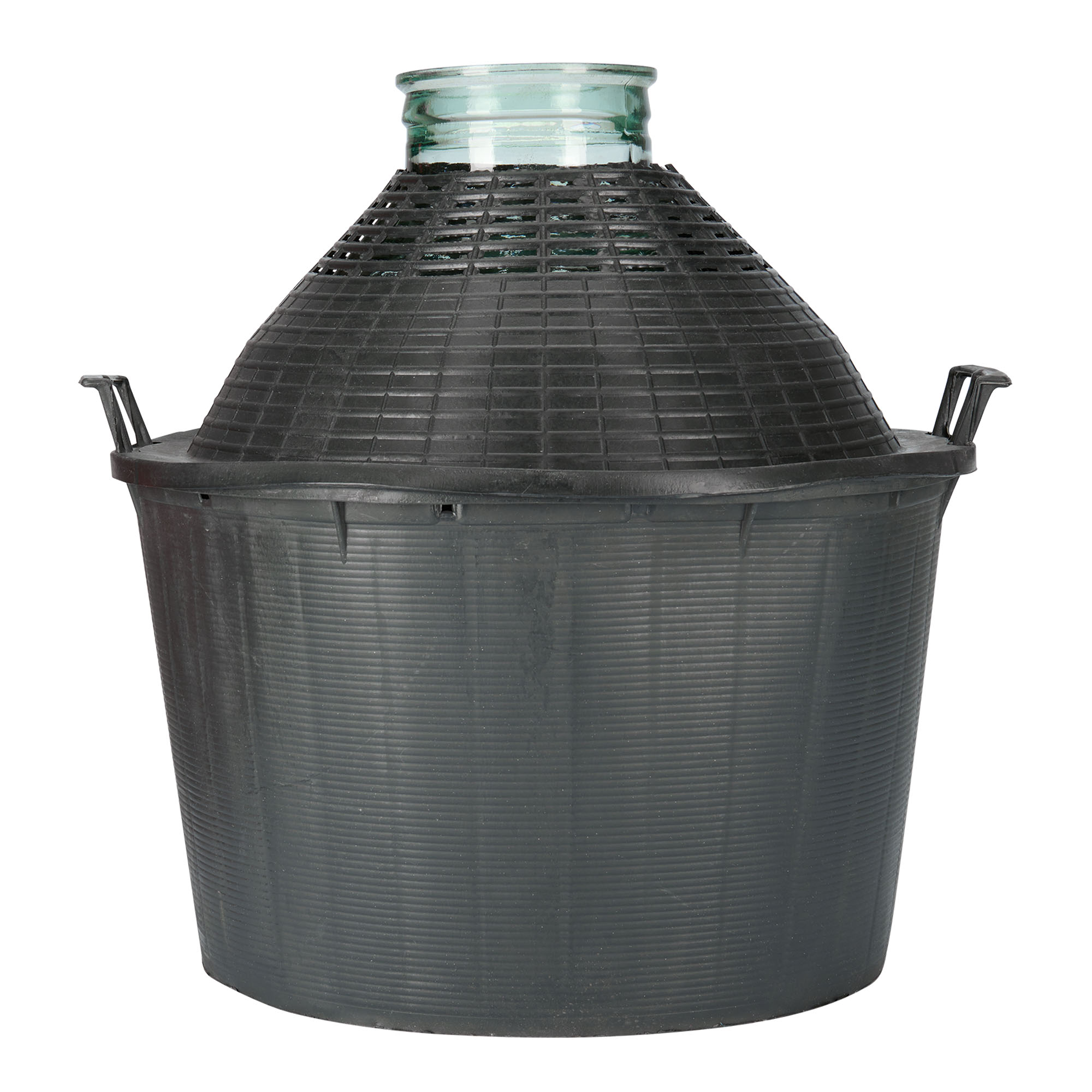 34 l ballongflaska vid hals, glas, mynning: påklämningslock