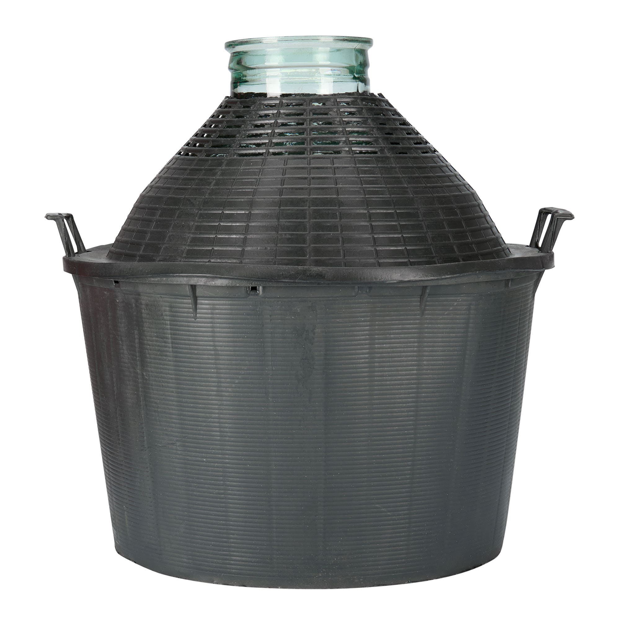 34 l ballongflaska vid hals, glas, mynning: påklämningslock