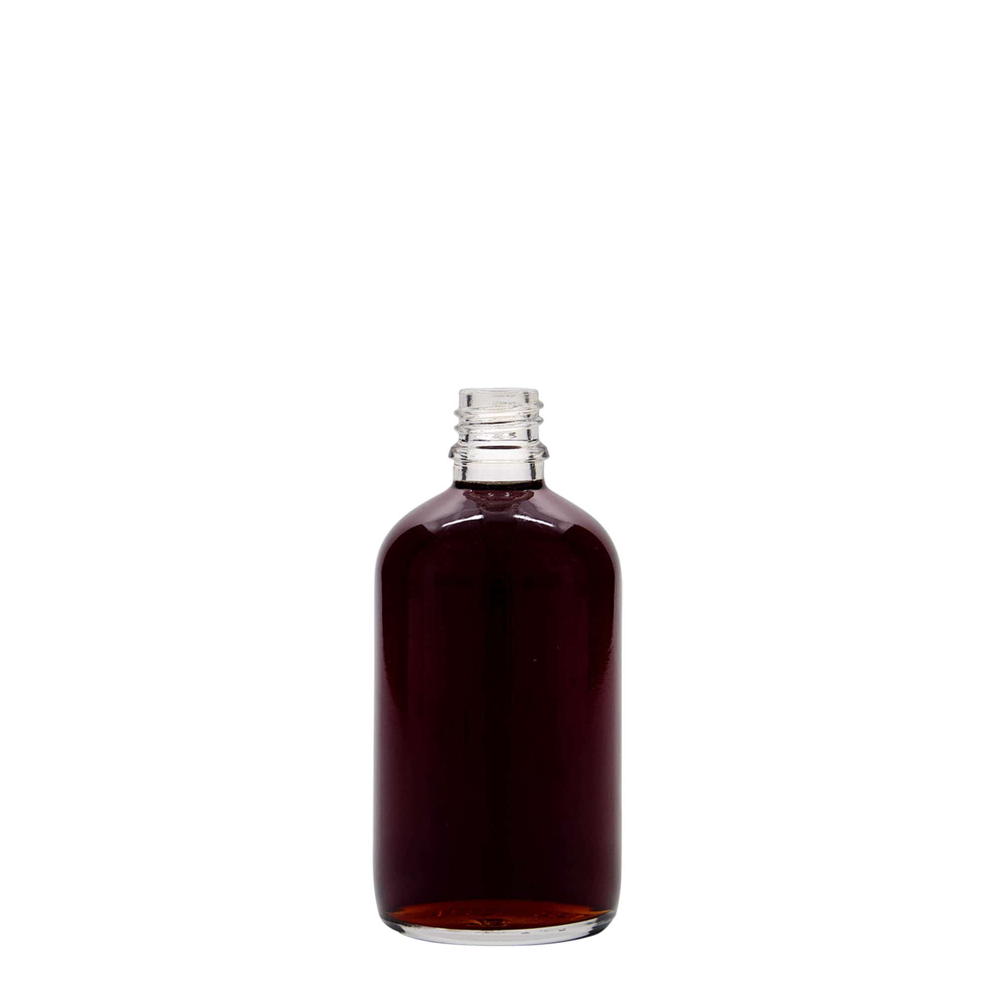 100 ml medicinflaska, glas, mynning: DIN 18