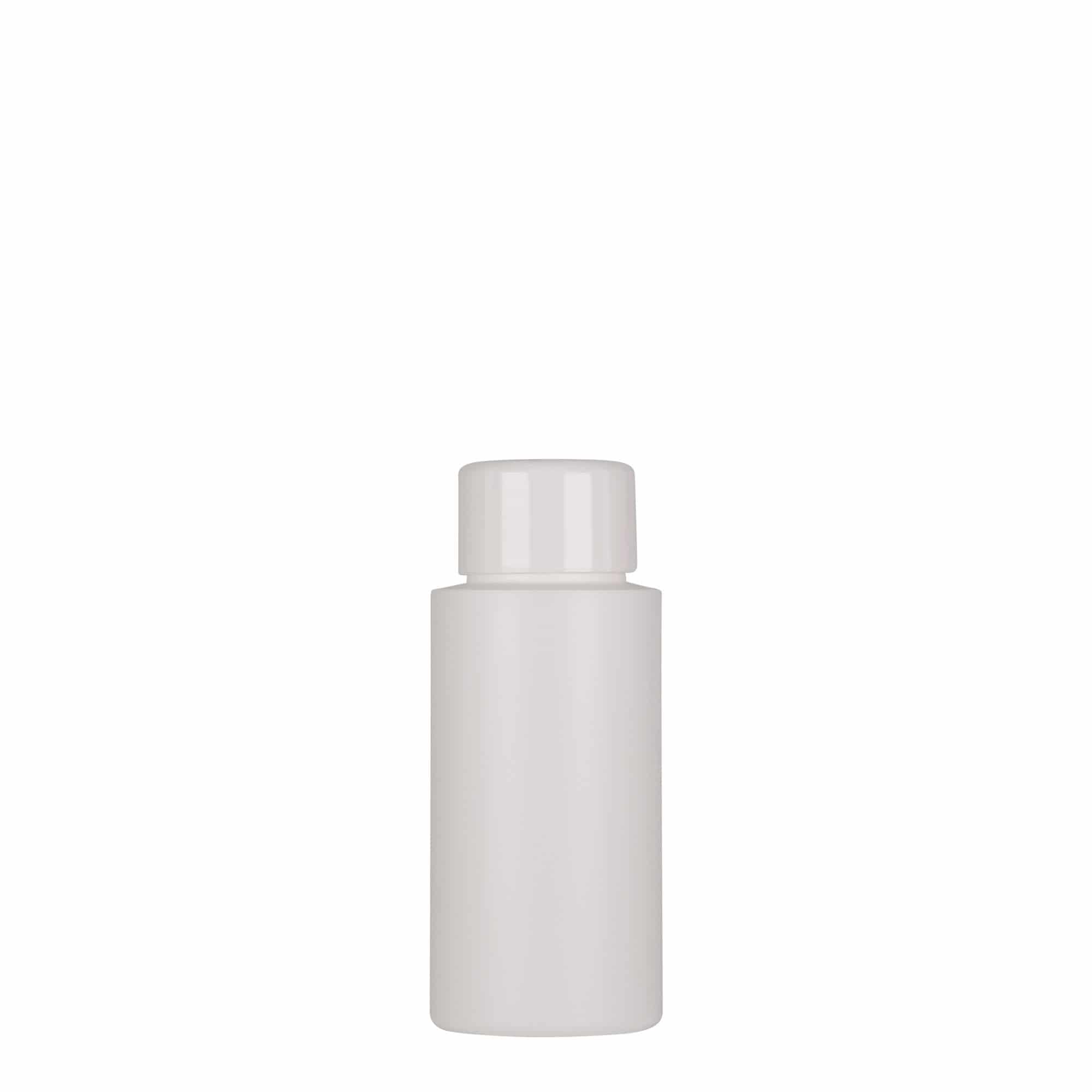 50 ml plastflaska 'Pipe', grön HDPE, vit, mynning: GPI 24/410